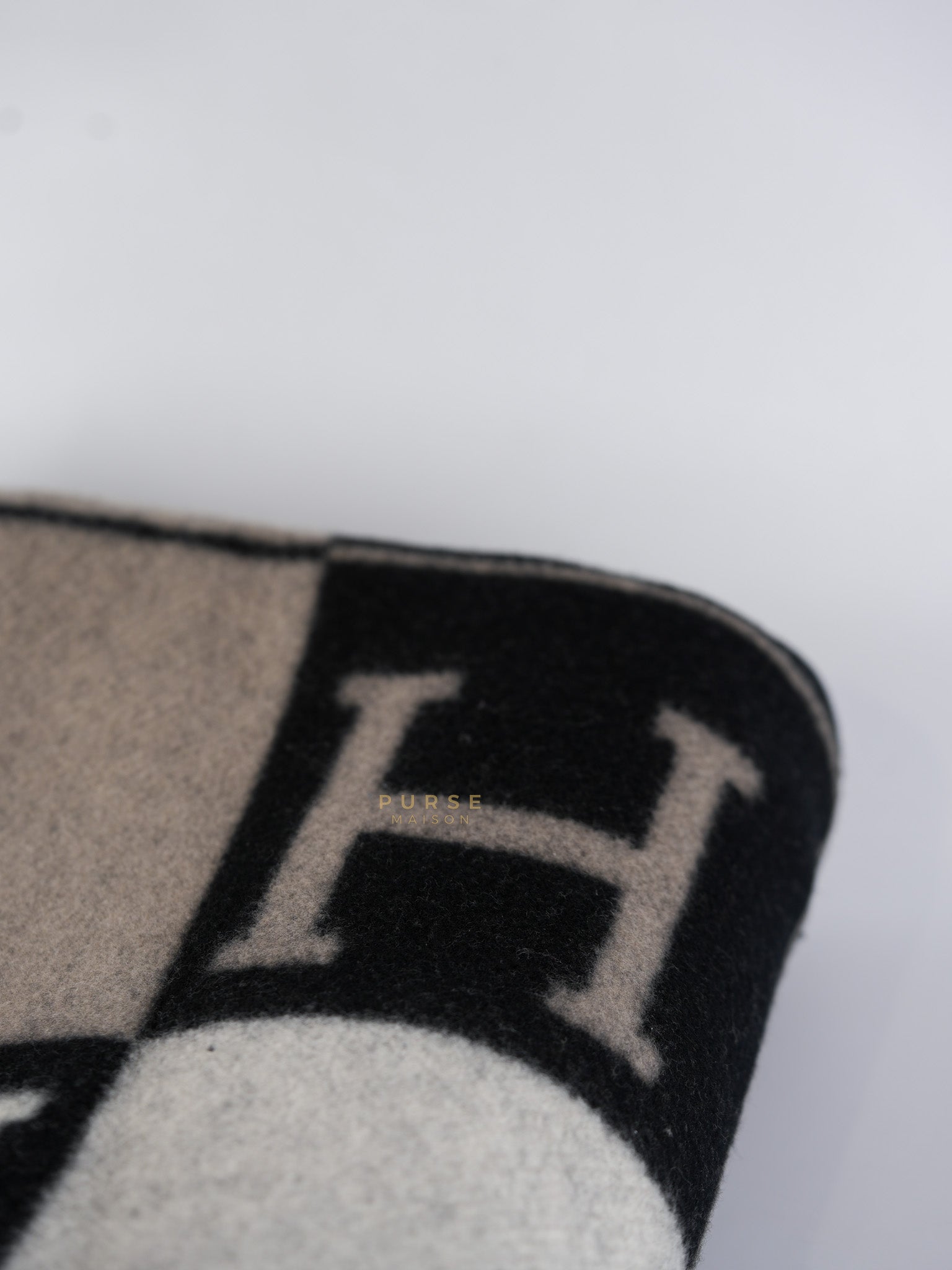 Cashmere Wool Black/White/Gray Blanket | Purse Maison Luxury Bags Shop