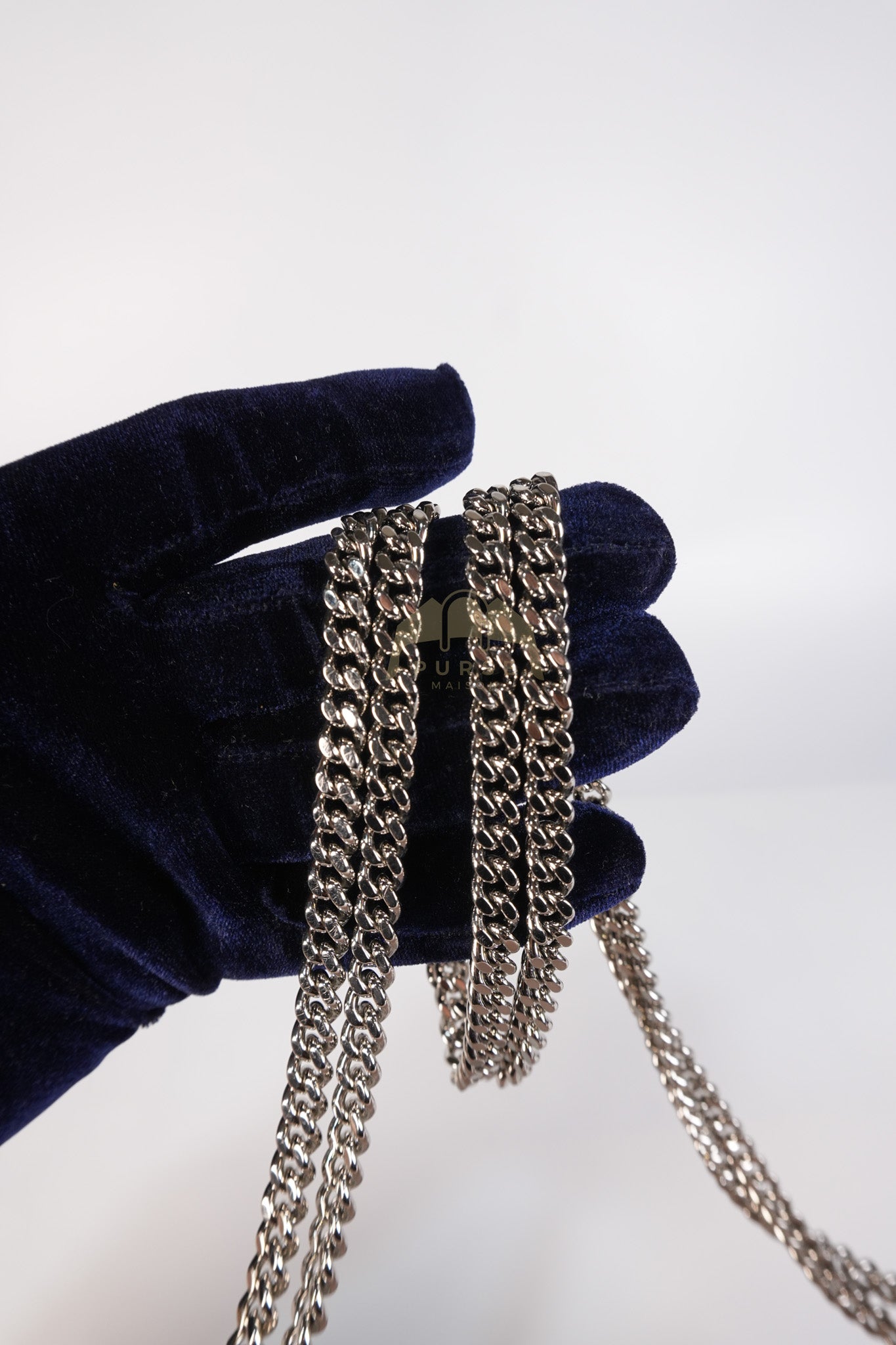 Cassandra Chain Flap Shoulder Bag in Pink Beige Grained Leather | Purse Maison Luxury Bags Shop