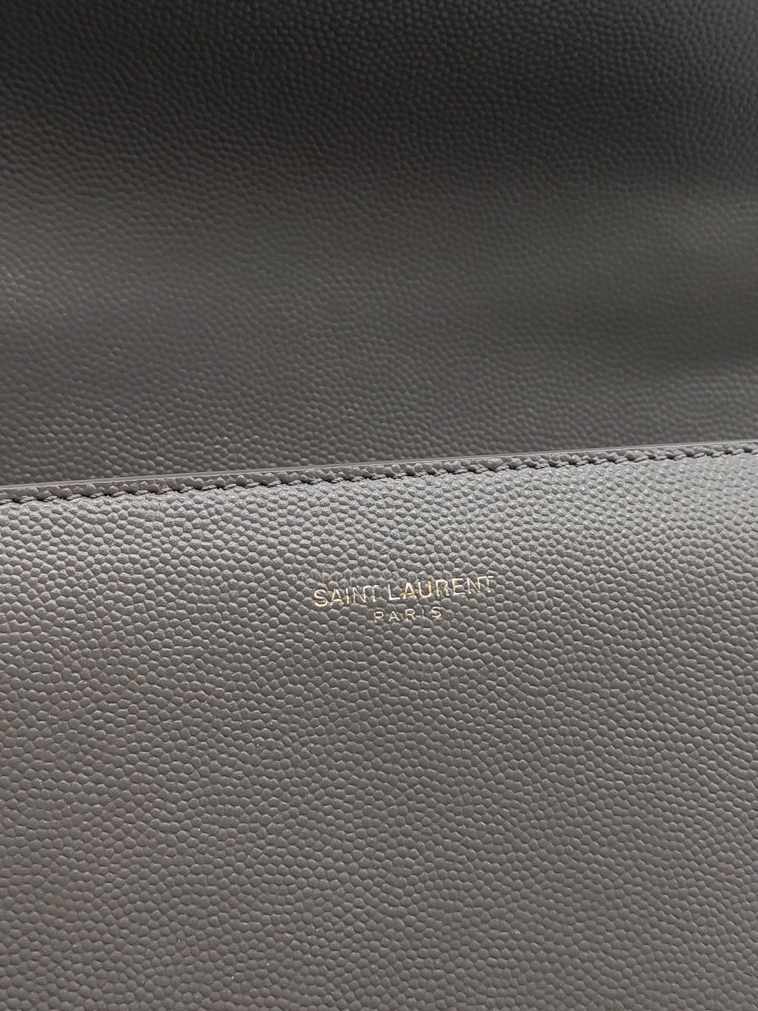 Cassandra Top Handle Medium in Dark Gray Grained Calfskin Leather | Purse Maison Luxury Bags Shop