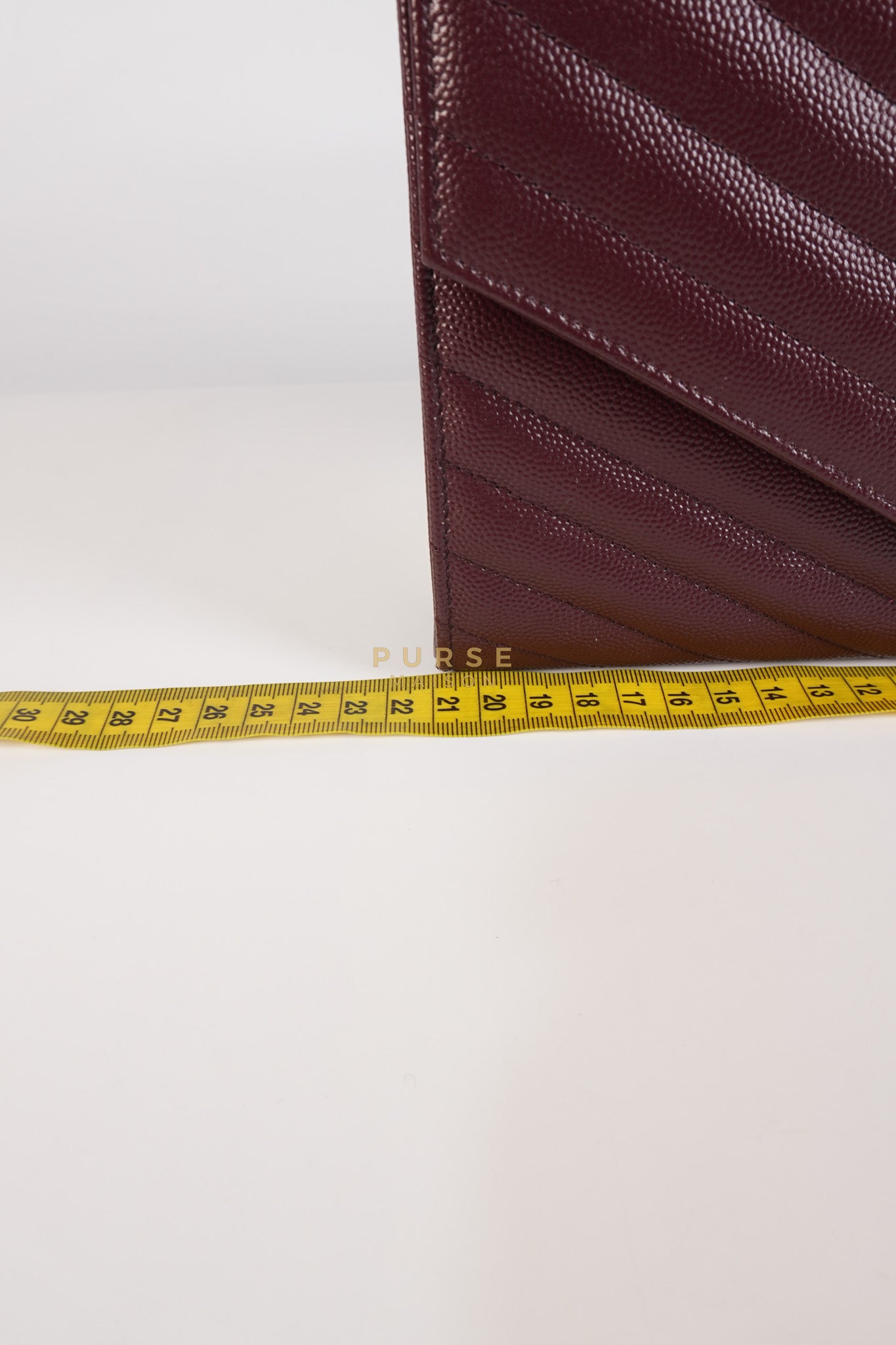 Cassandre Envelope Clutch in Burgundy Matellase Leather & Gold Hardware | Purse Maison Luxury Bags Shop