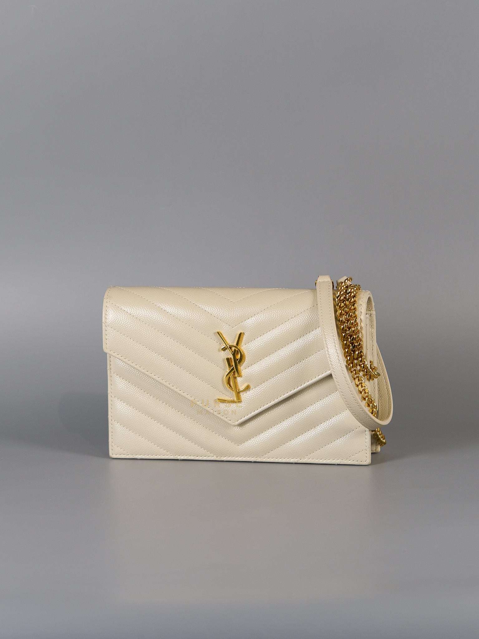 Cassandre Envelope Off White Wallet On Chain | Purse Maison Luxury Bags Shop