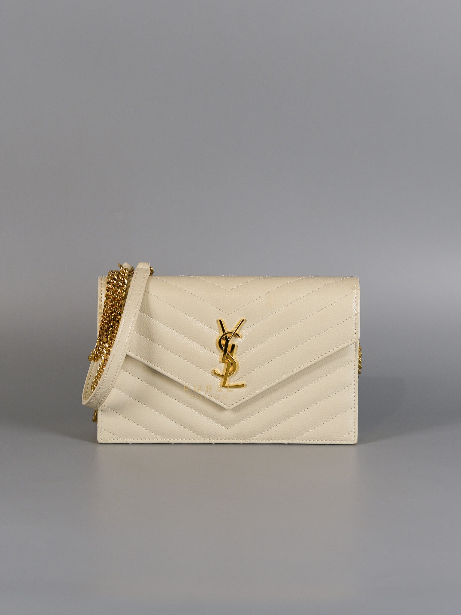 Cassandre Envelope Off White Wallet On Chain | Purse Maison Luxury Bags Shop