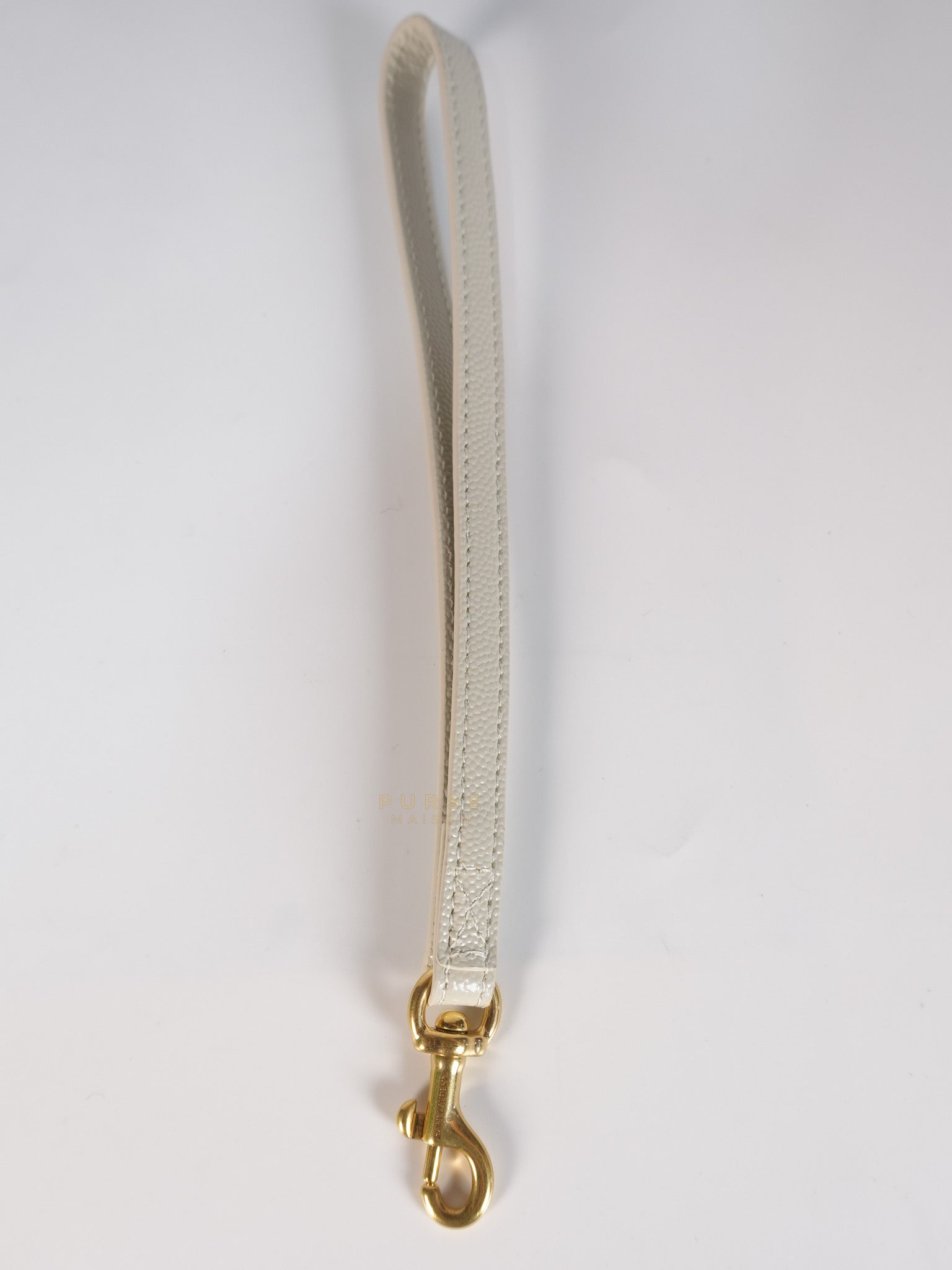 Cassandre Matelassé Flap Pouch in White Grain De Poudre Leather | Purse Maison Luxury Bags Shop