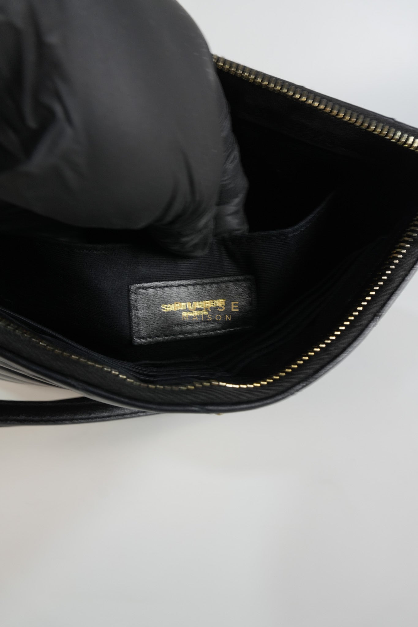 Cassandre Matelasse Large Bill Pouch/Clutch in Black Lambskin Leather | Purse Maison Luxury Bags Shop