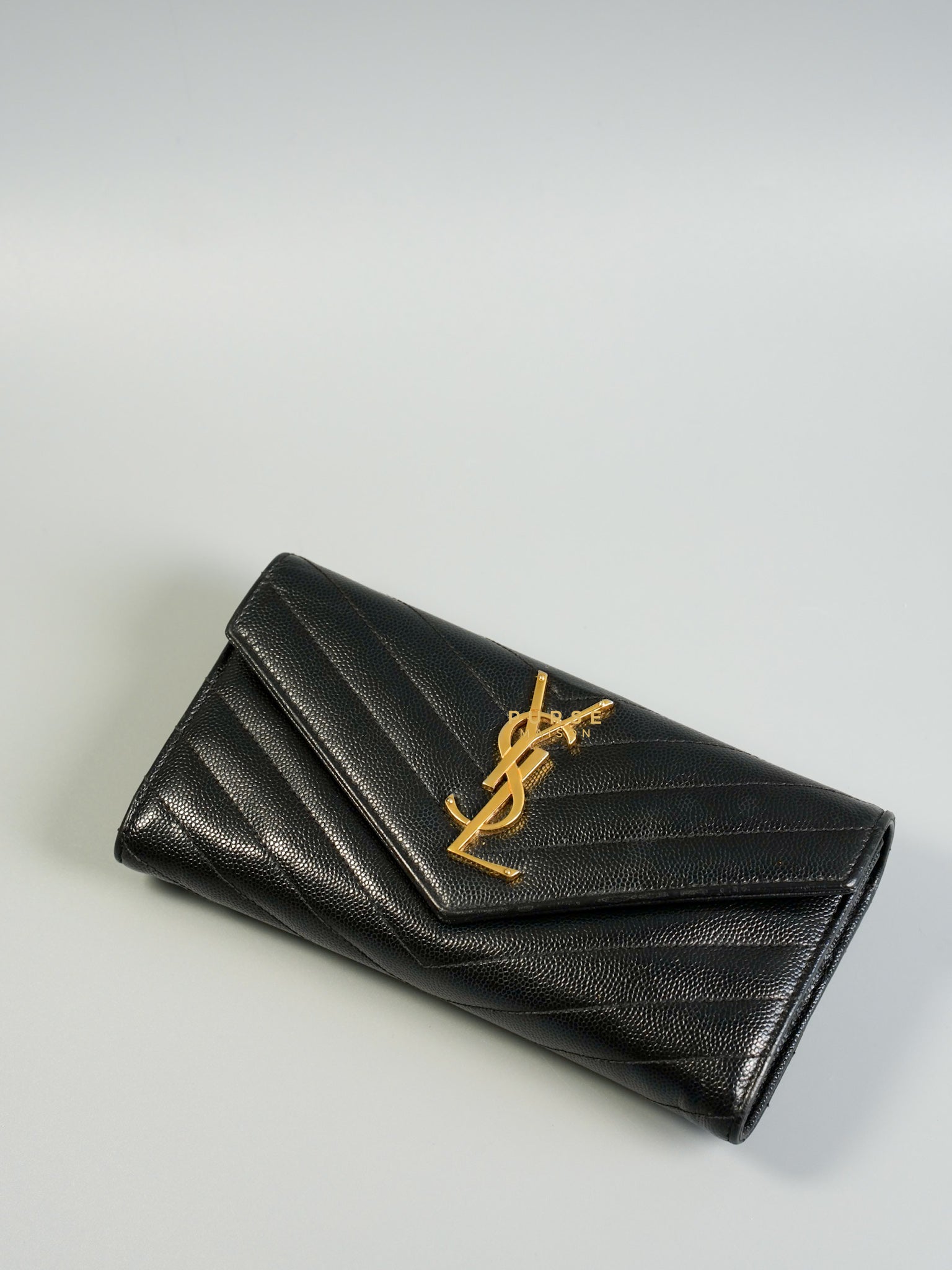 Cassandre Matelasse Leather Wallet & Gold Hardware | Purse Maison Luxury Bags Shop