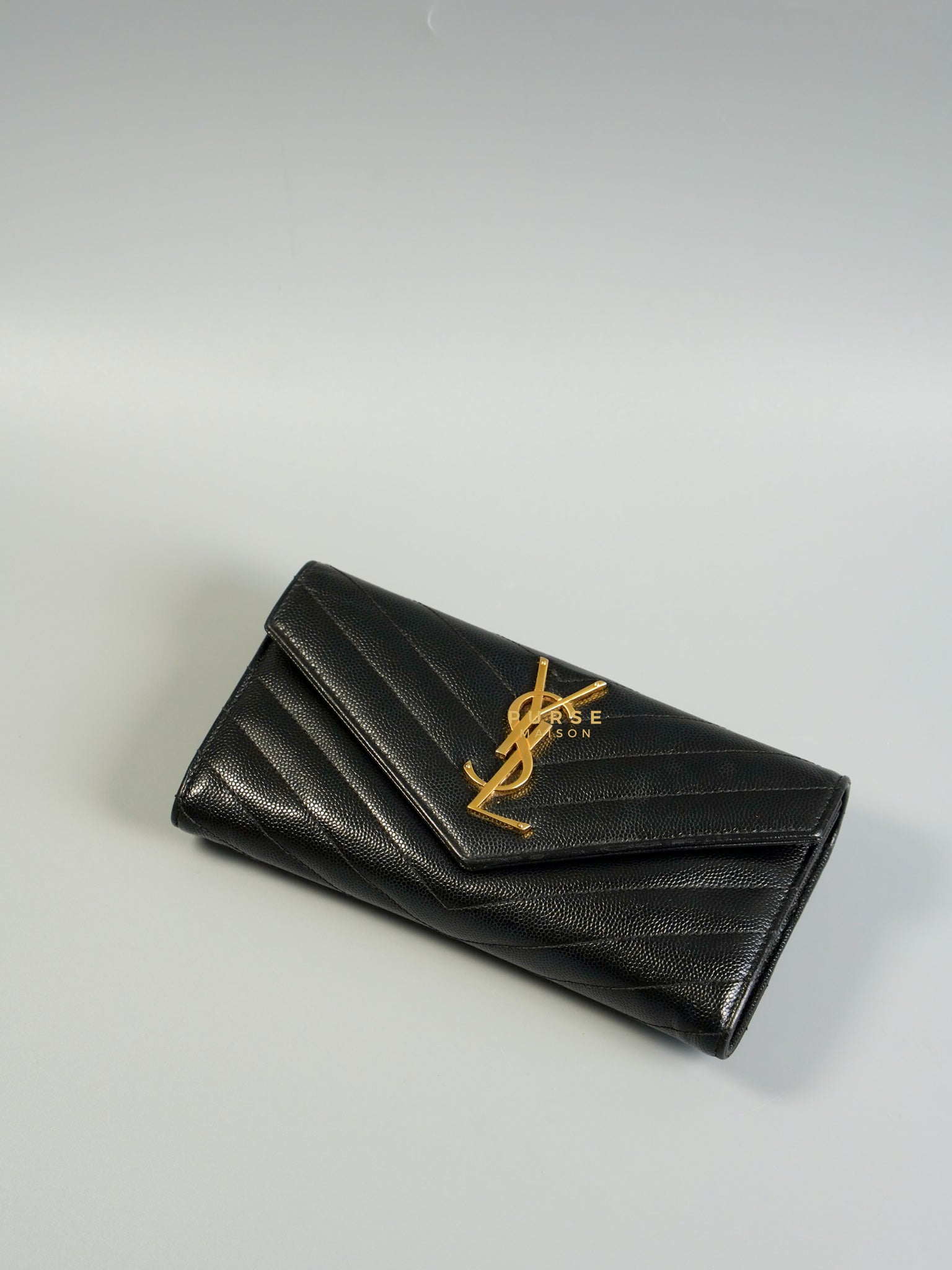 Cassandre Matelasse Leather Wallet & Gold Hardware | Purse Maison Luxury Bags Shop