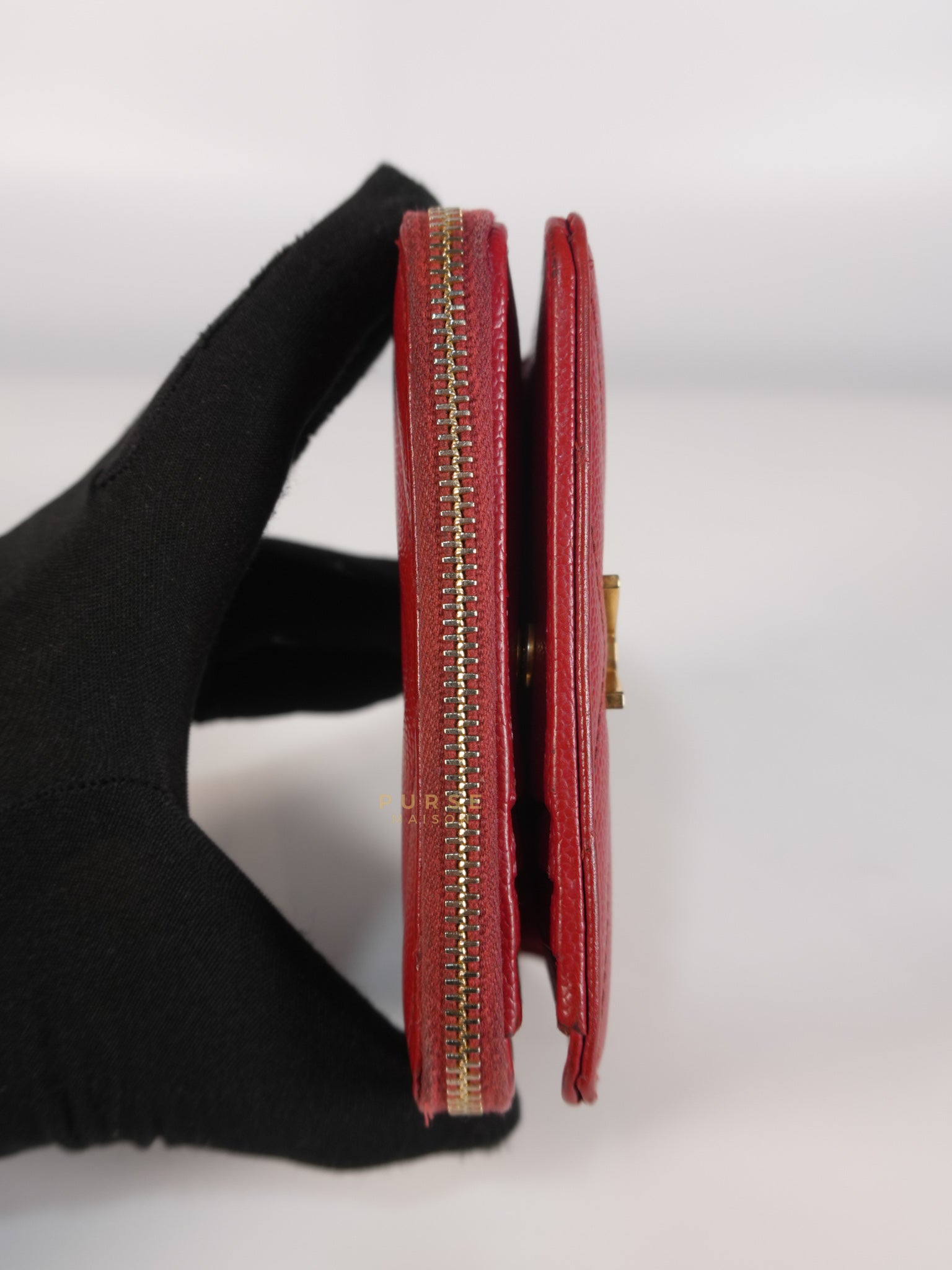 Cassandre Matelasse Red Compact Bifold Wallet | Purse Maison Luxury Bags Shop