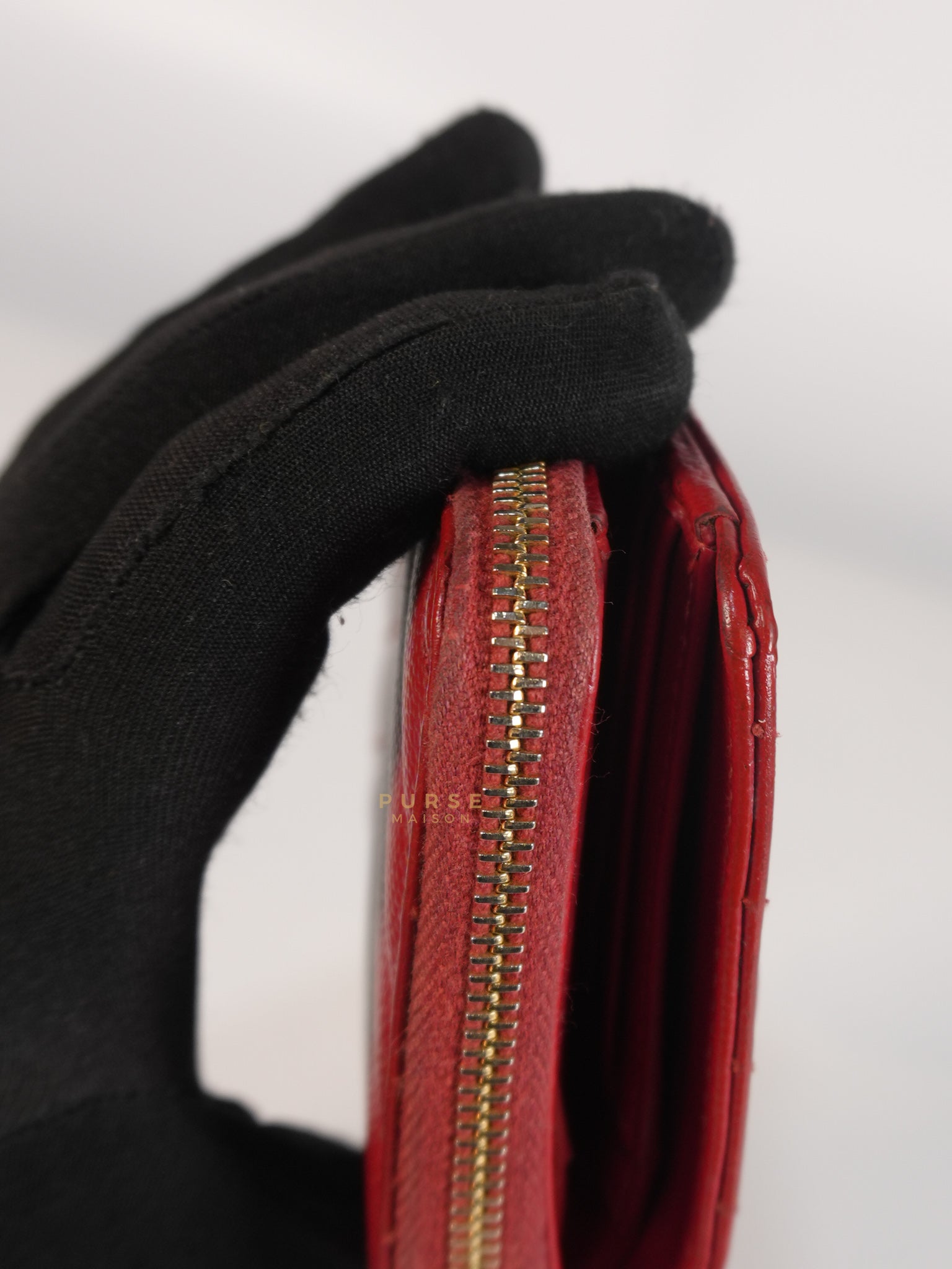 Cassandre Matelasse Red Compact Bifold Wallet | Purse Maison Luxury Bags Shop