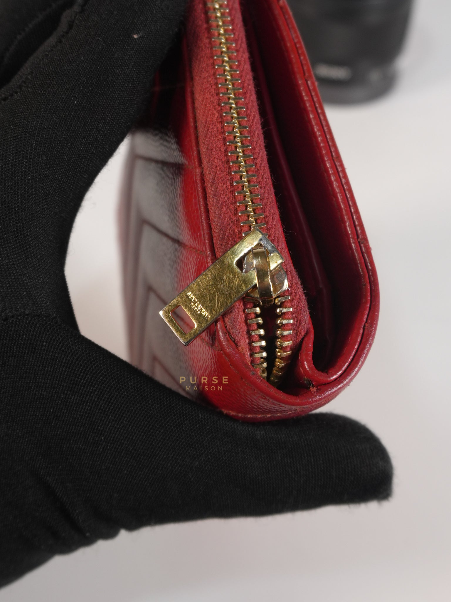 Cassandre Matelasse Red Compact Bifold Wallet | Purse Maison Luxury Bags Shop