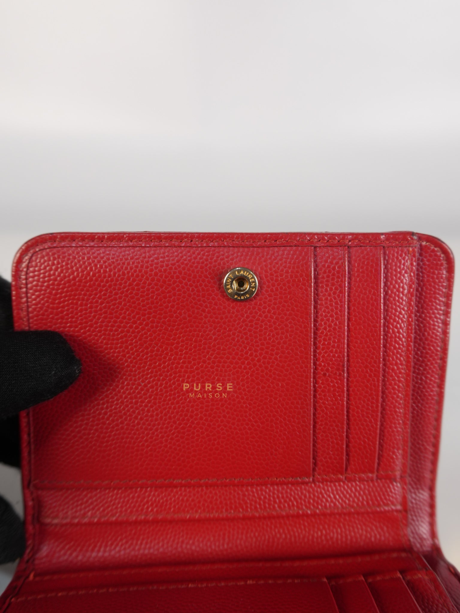 Cassandre Matelasse Red Compact Bifold Wallet | Purse Maison Luxury Bags Shop