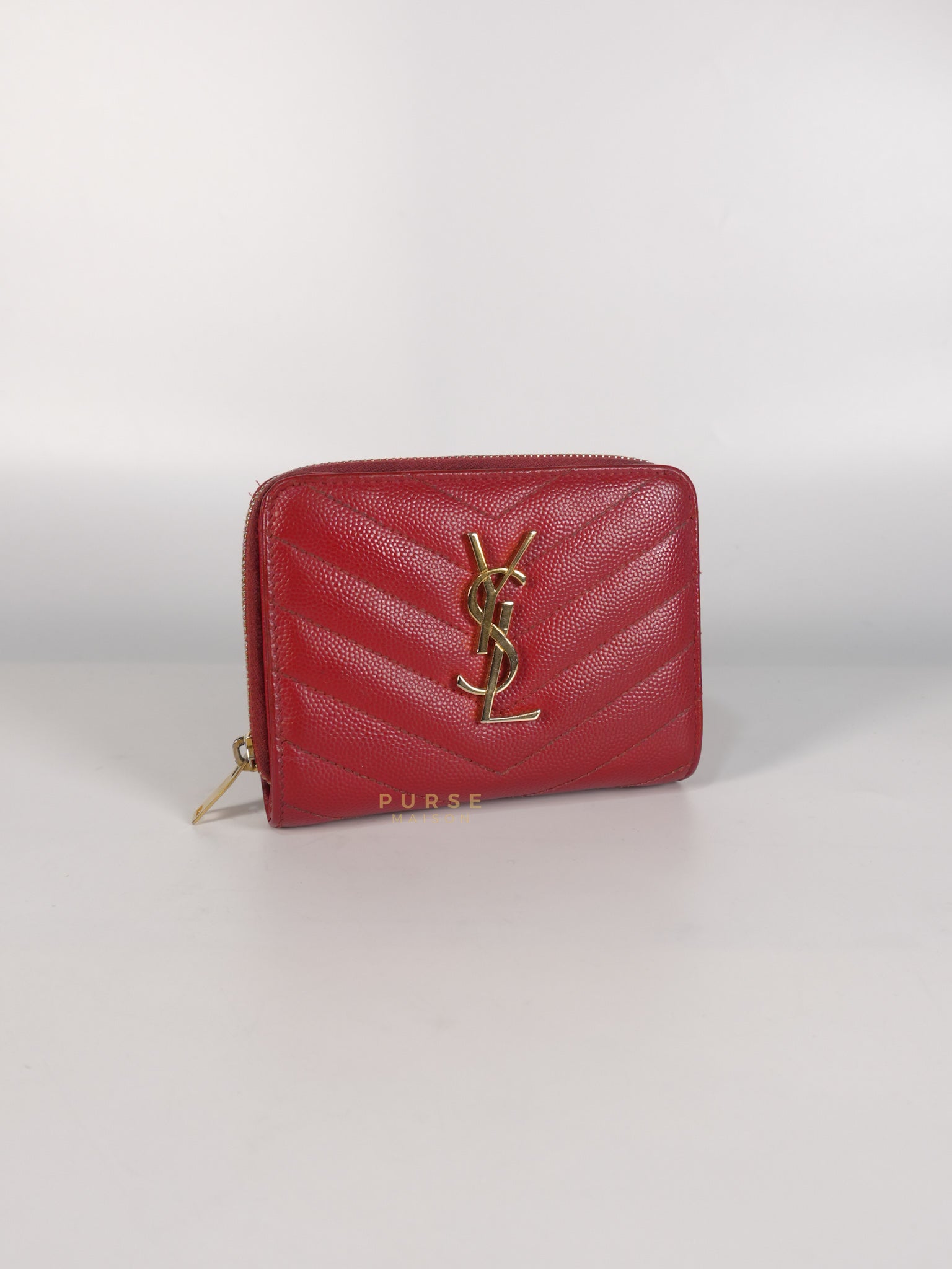 Cassandre Matelasse Red Compact Bifold Wallet | Purse Maison Luxury Bags Shop