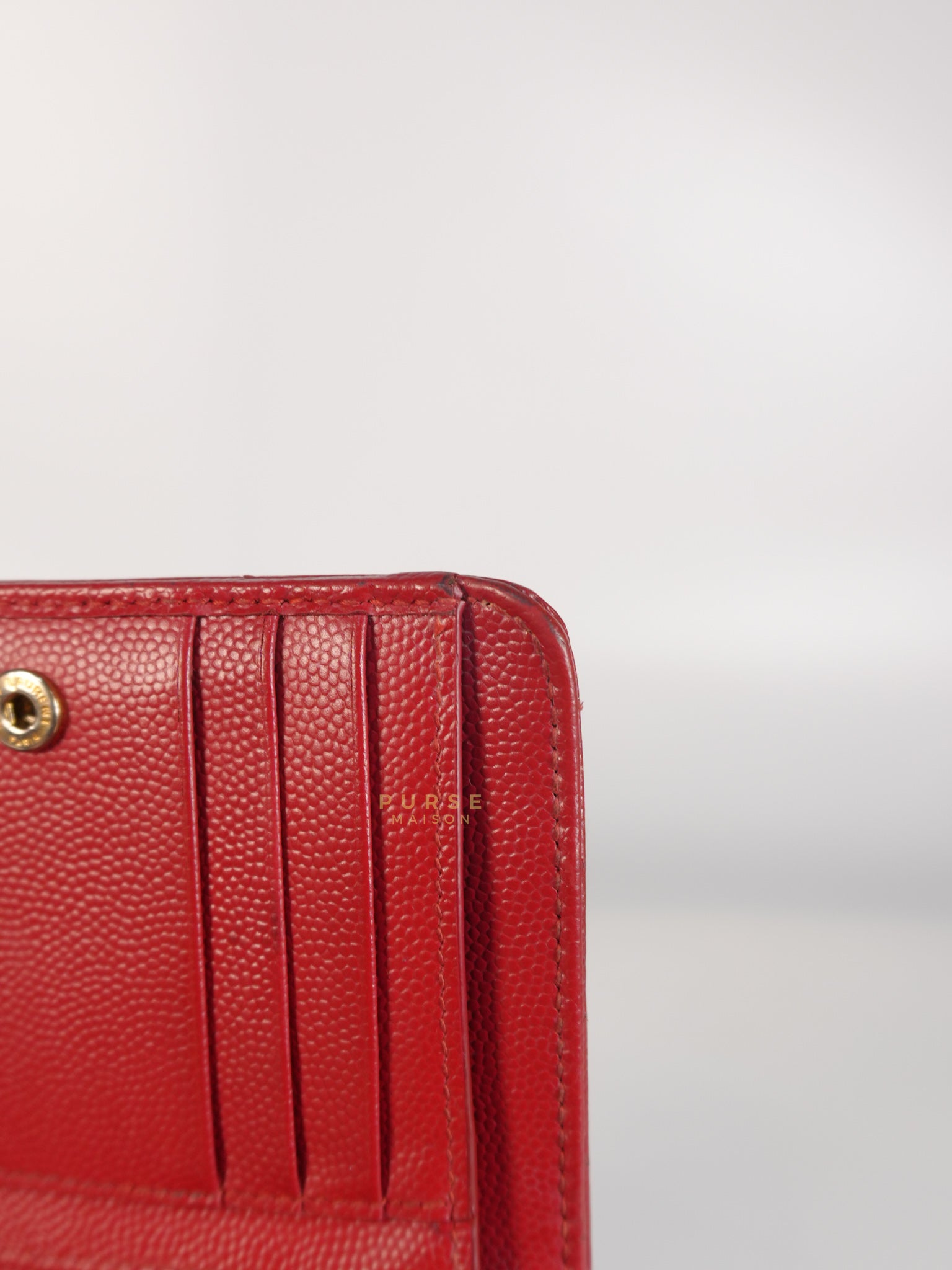 Cassandre Matelasse Red Compact Bifold Wallet | Purse Maison Luxury Bags Shop