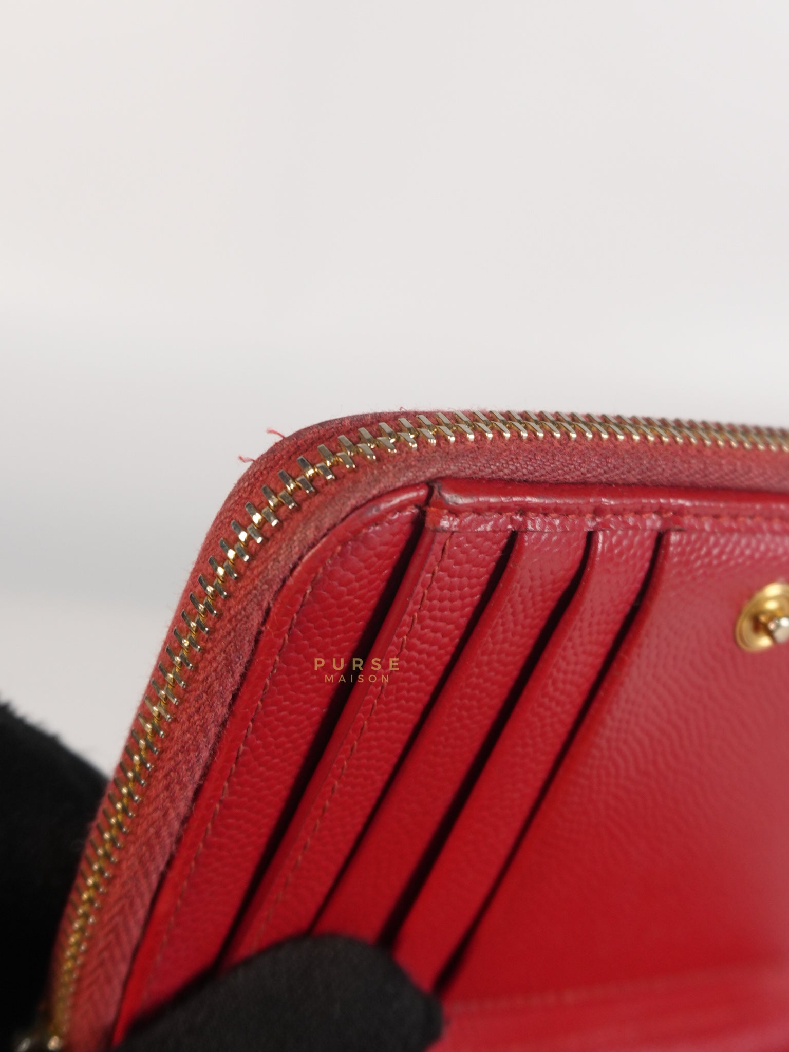 Cassandre Matelasse Red Compact Bifold Wallet | Purse Maison Luxury Bags Shop