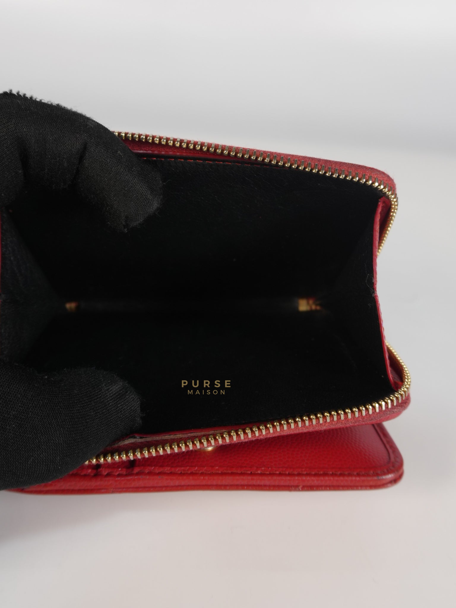 Cassandre Matelasse Red Compact Bifold Wallet | Purse Maison Luxury Bags Shop