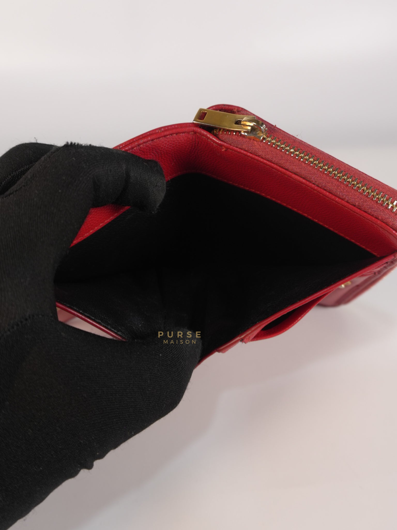Cassandre Matelasse Red Compact Bifold Wallet | Purse Maison Luxury Bags Shop