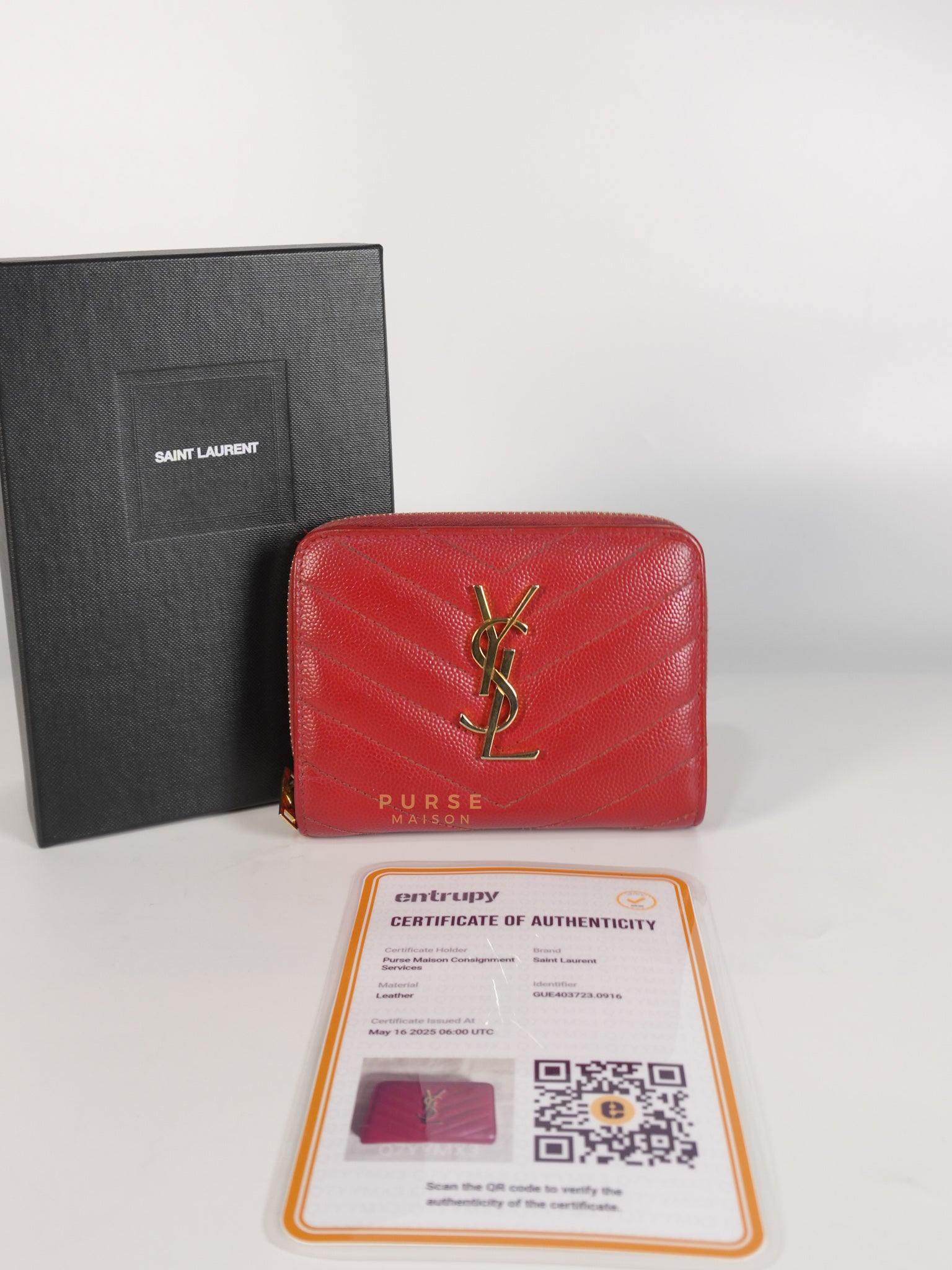 Cassandre Matelasse Red Compact Bifold Wallet | Purse Maison Luxury Bags Shop