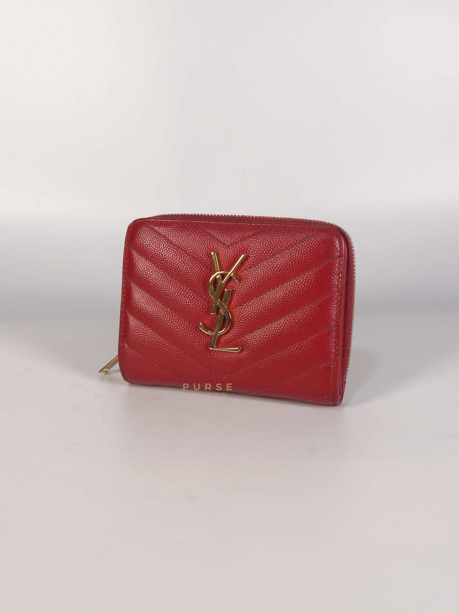 Cassandre Matelasse Red Compact Bifold Wallet | Purse Maison Luxury Bags Shop