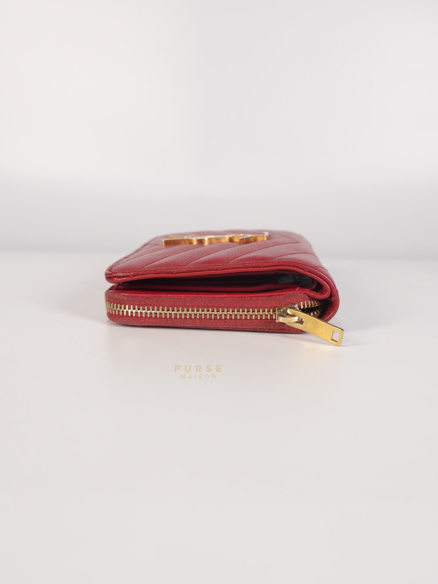 Cassandre Matelasse Red Compact Bifold Wallet | Purse Maison Luxury Bags Shop