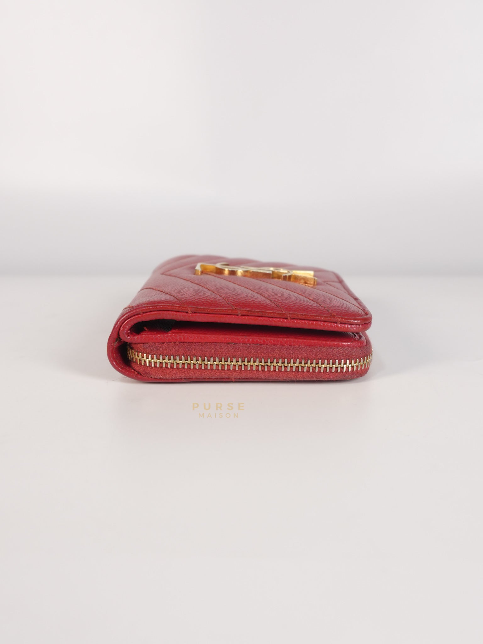 Cassandre Matelasse Red Compact Bifold Wallet | Purse Maison Luxury Bags Shop