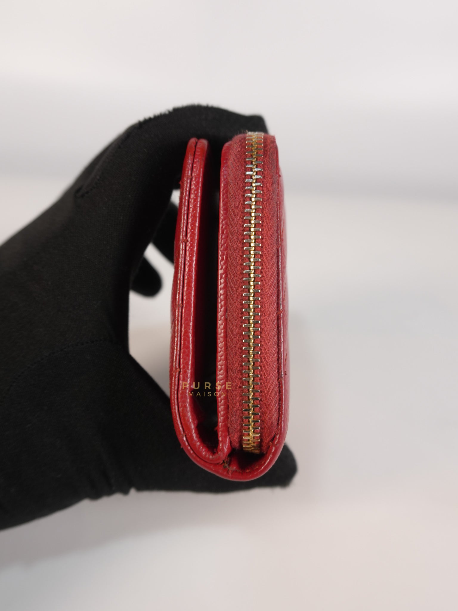 Cassandre Matelasse Red Compact Bifold Wallet | Purse Maison Luxury Bags Shop