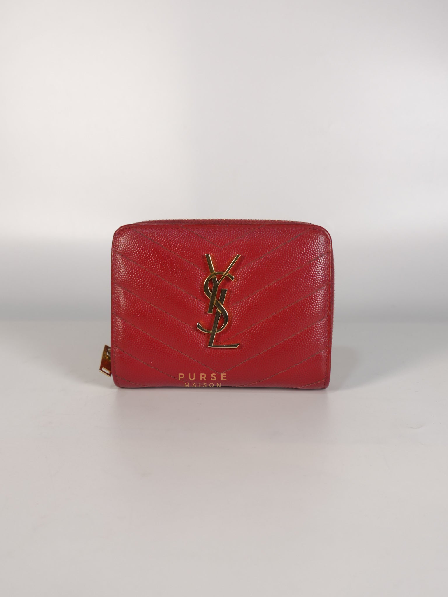 Cassandre Matelasse Red Compact Bifold Wallet | Purse Maison Luxury Bags Shop