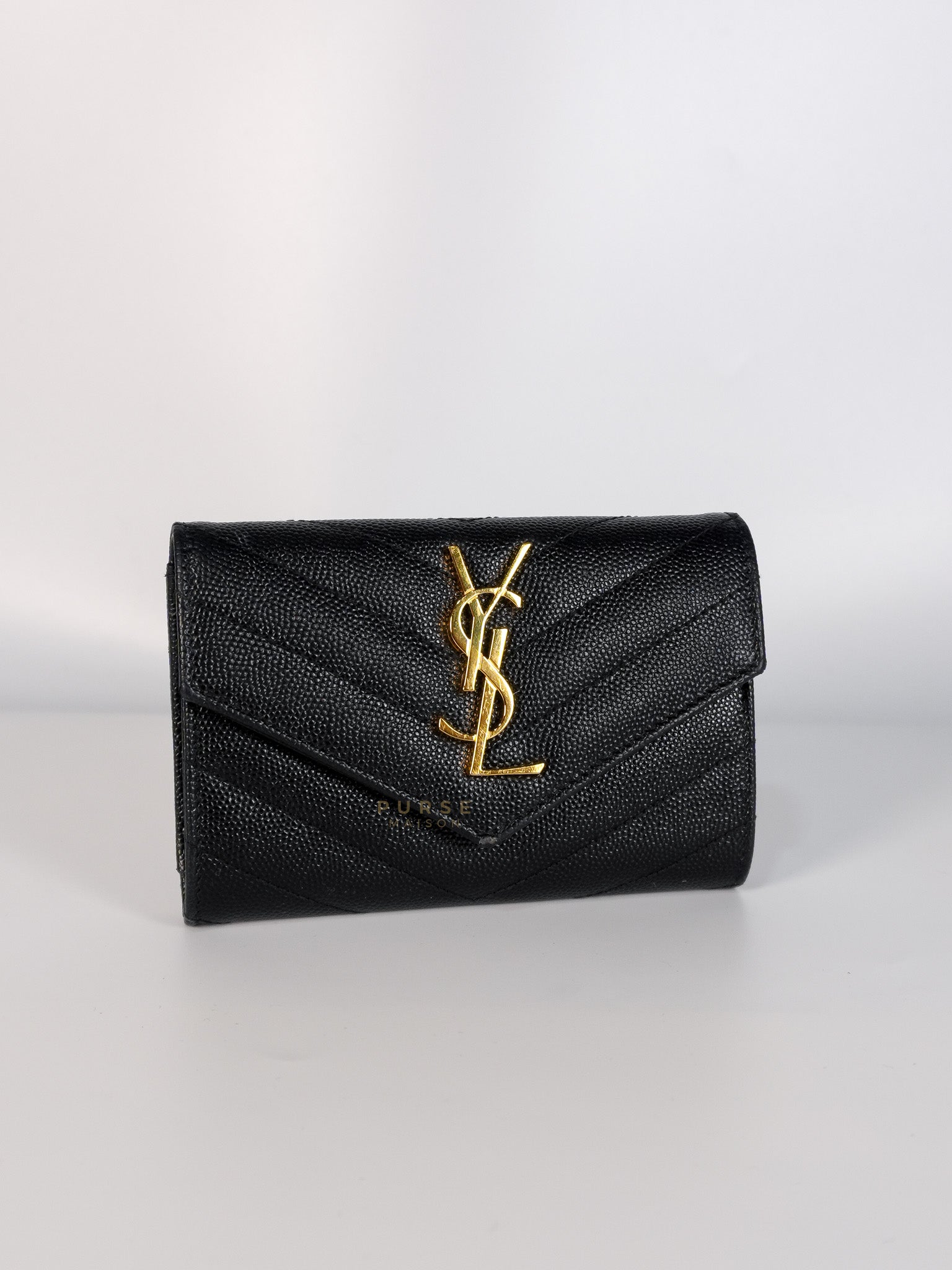 Cassandre Matelasse Small Wallet In Black | Purse Maison Luxury Bags Shop