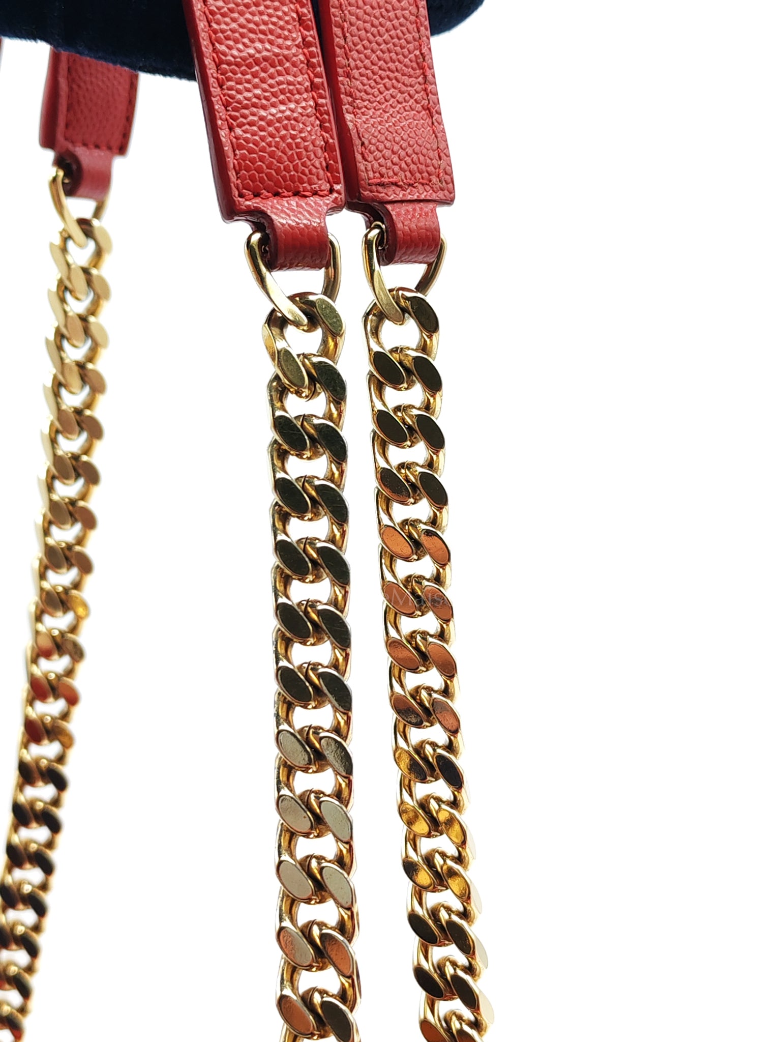 Cassandre Tote in Red Chevron Grained Calfskin Leather Tote Bag | Purse Maison Luxury Bags Shop