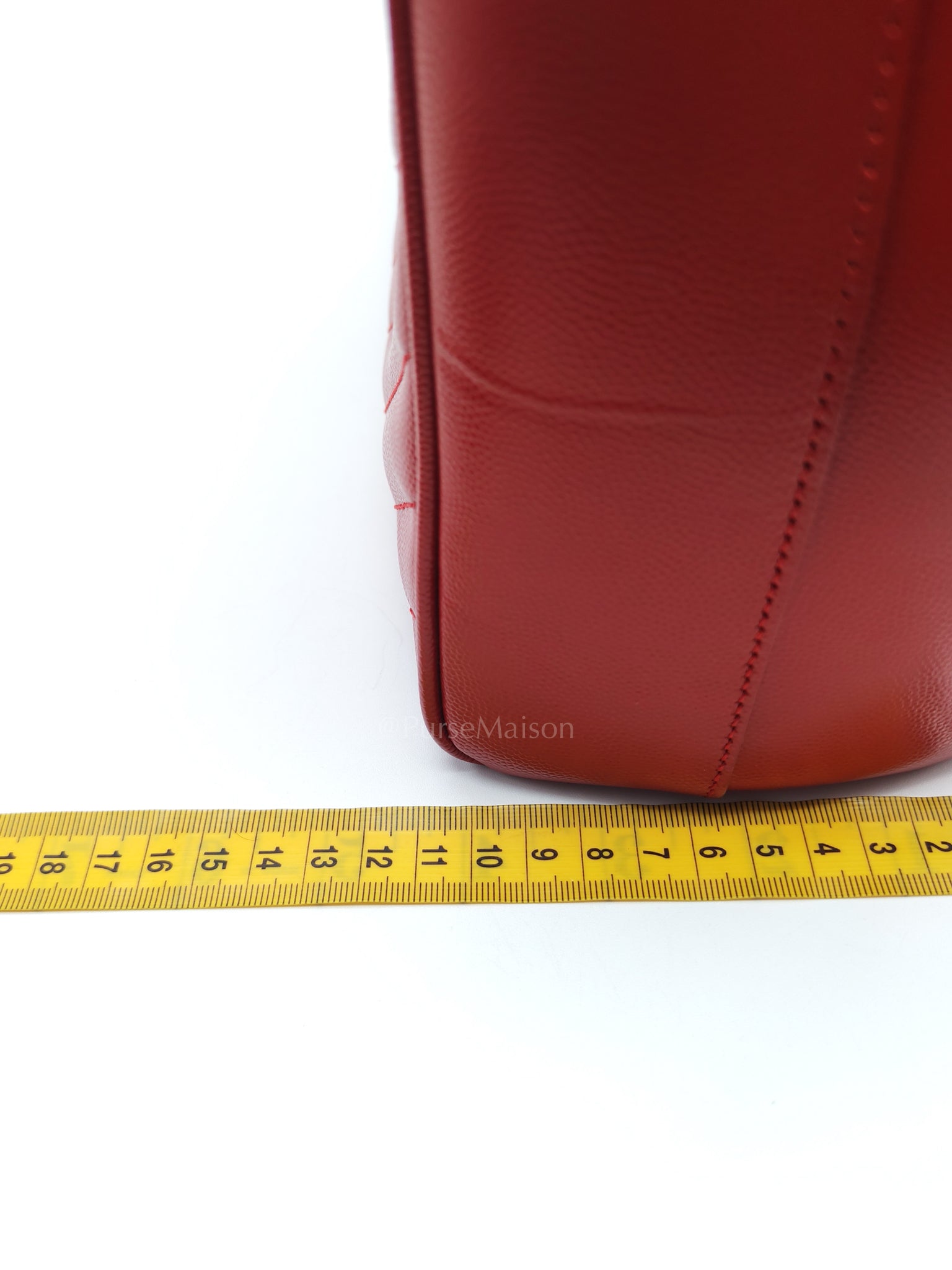 Cassandre Tote in Red Chevron Grained Calfskin Leather Tote Bag | Purse Maison Luxury Bags Shop
