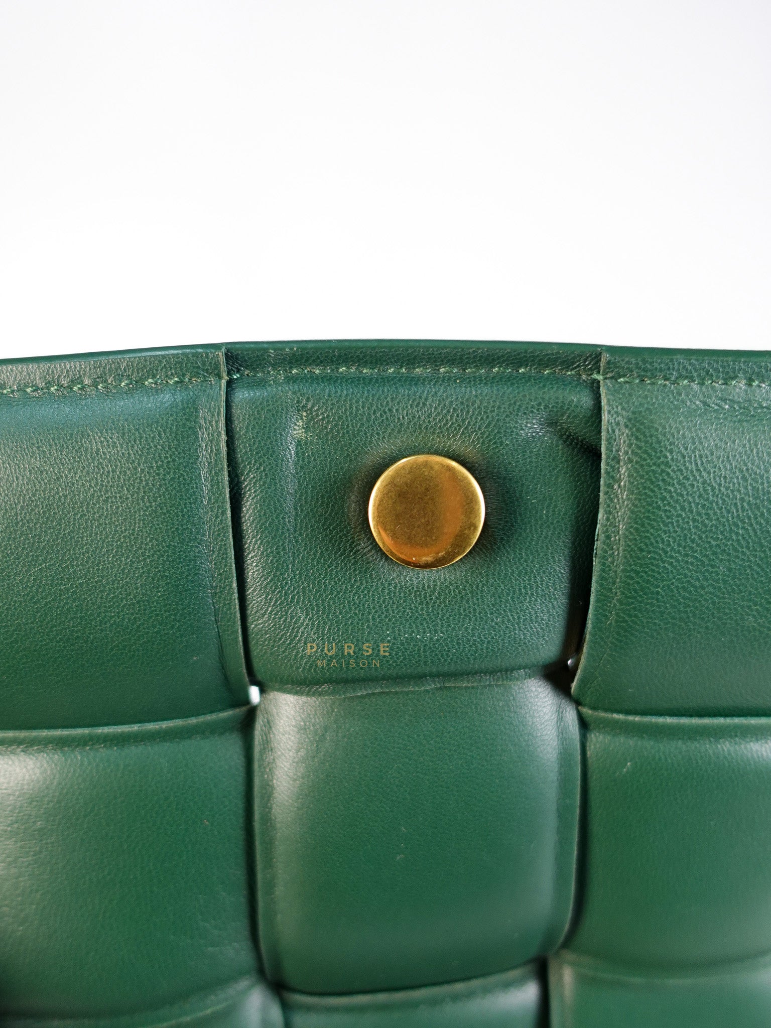 Cassette Padded Green Intercciato Crossbody Bag | Purse Maison Luxury Bags Shop