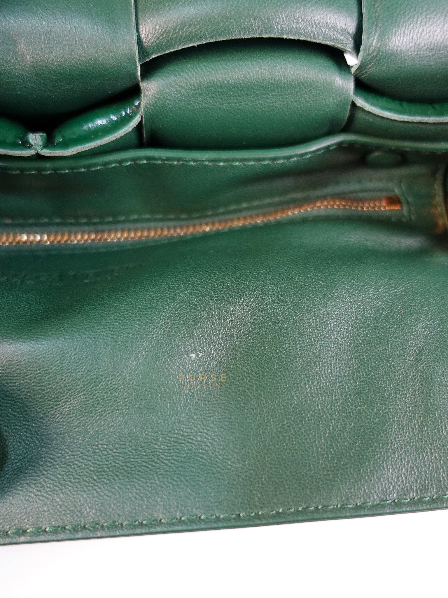 Cassette Padded Green Intercciato Crossbody Bag | Purse Maison Luxury Bags Shop