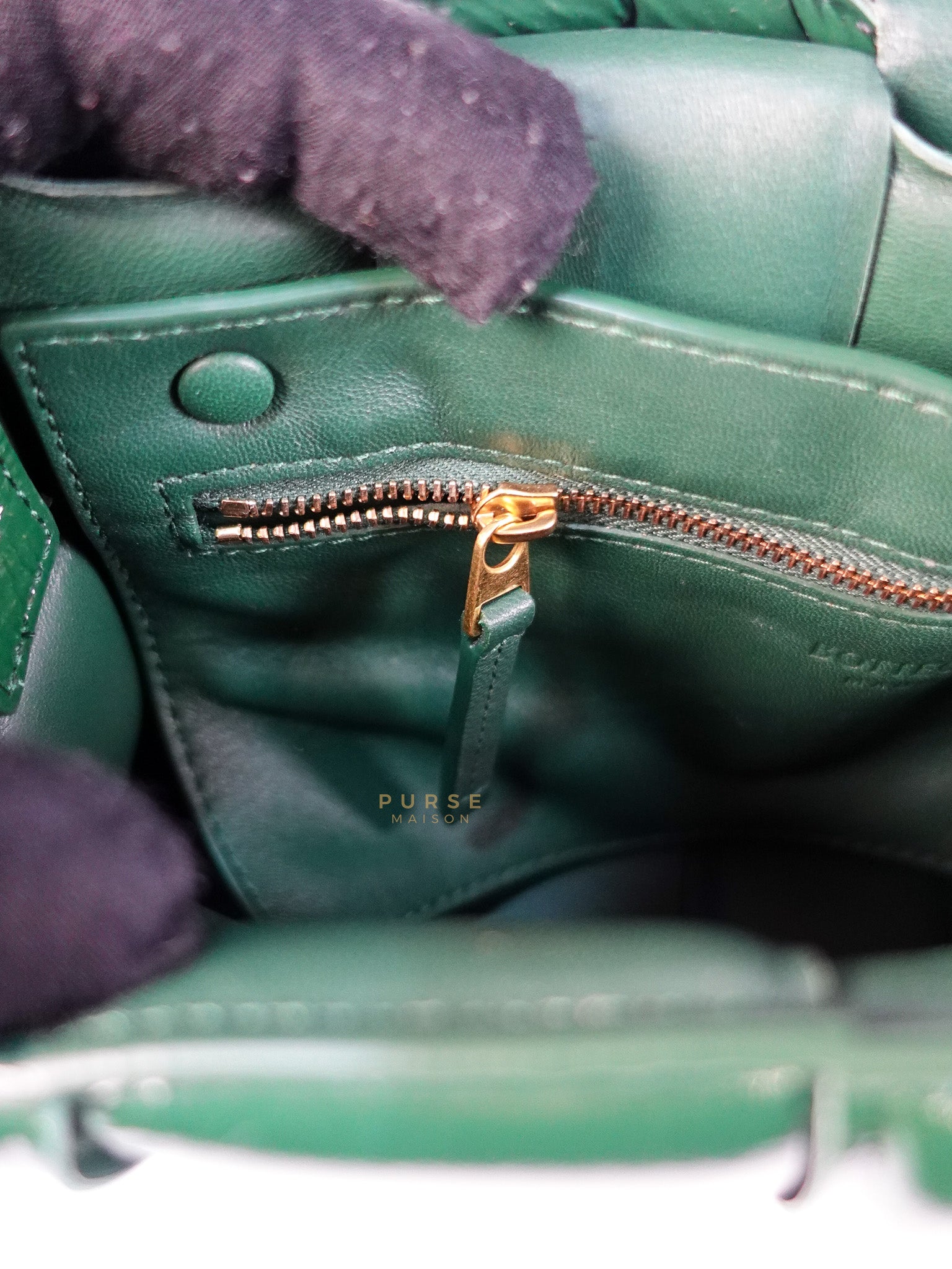 Cassette Padded Green Intercciato Crossbody Bag | Purse Maison Luxury Bags Shop