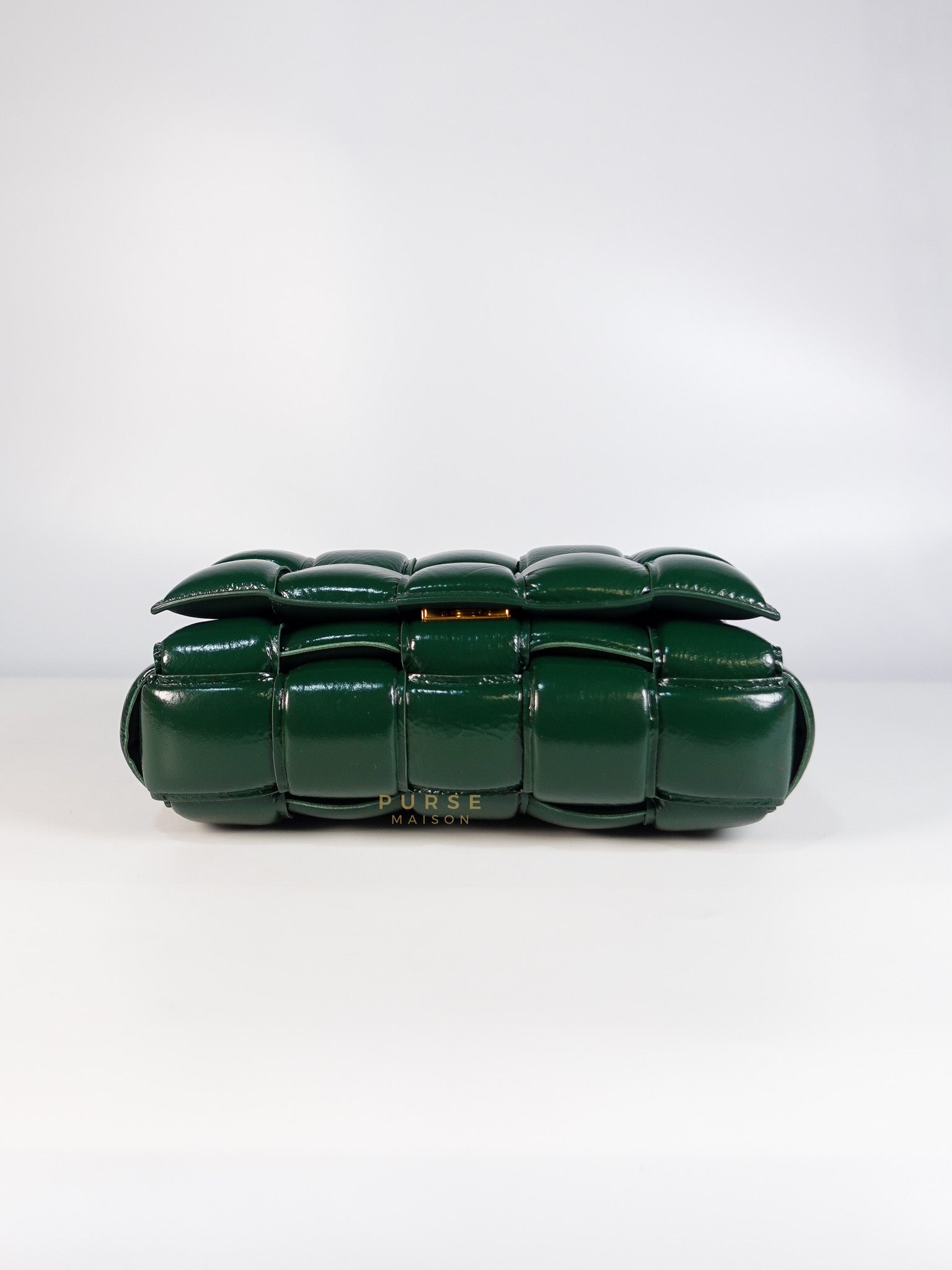 Cassette Padded Green Intercciato Crossbody Bag | Purse Maison Luxury Bags Shop