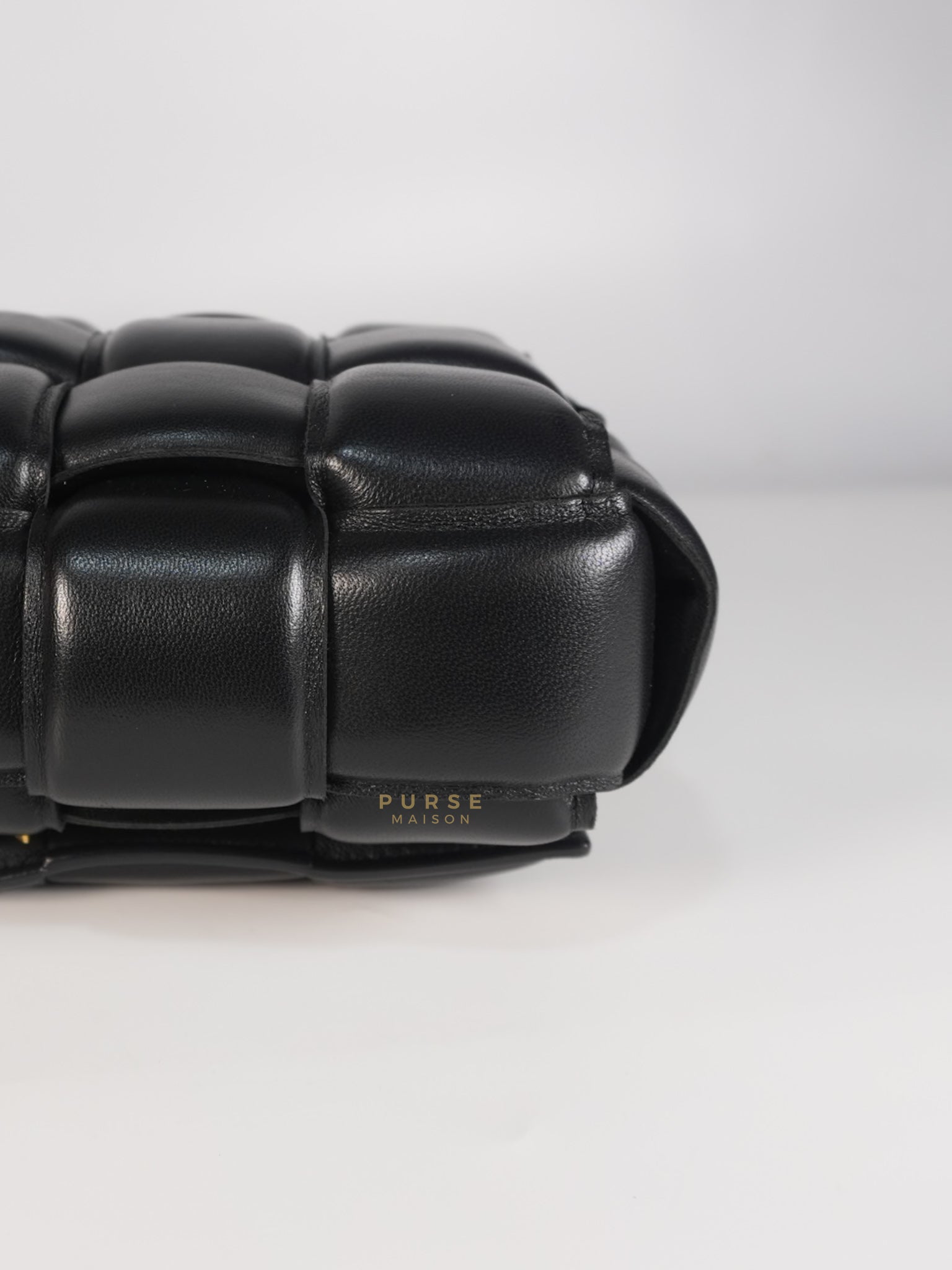 Cassette Padded in Black Small Intrecciato Leather Crossbody Bag | Purse Maison Luxury Bags Shop
