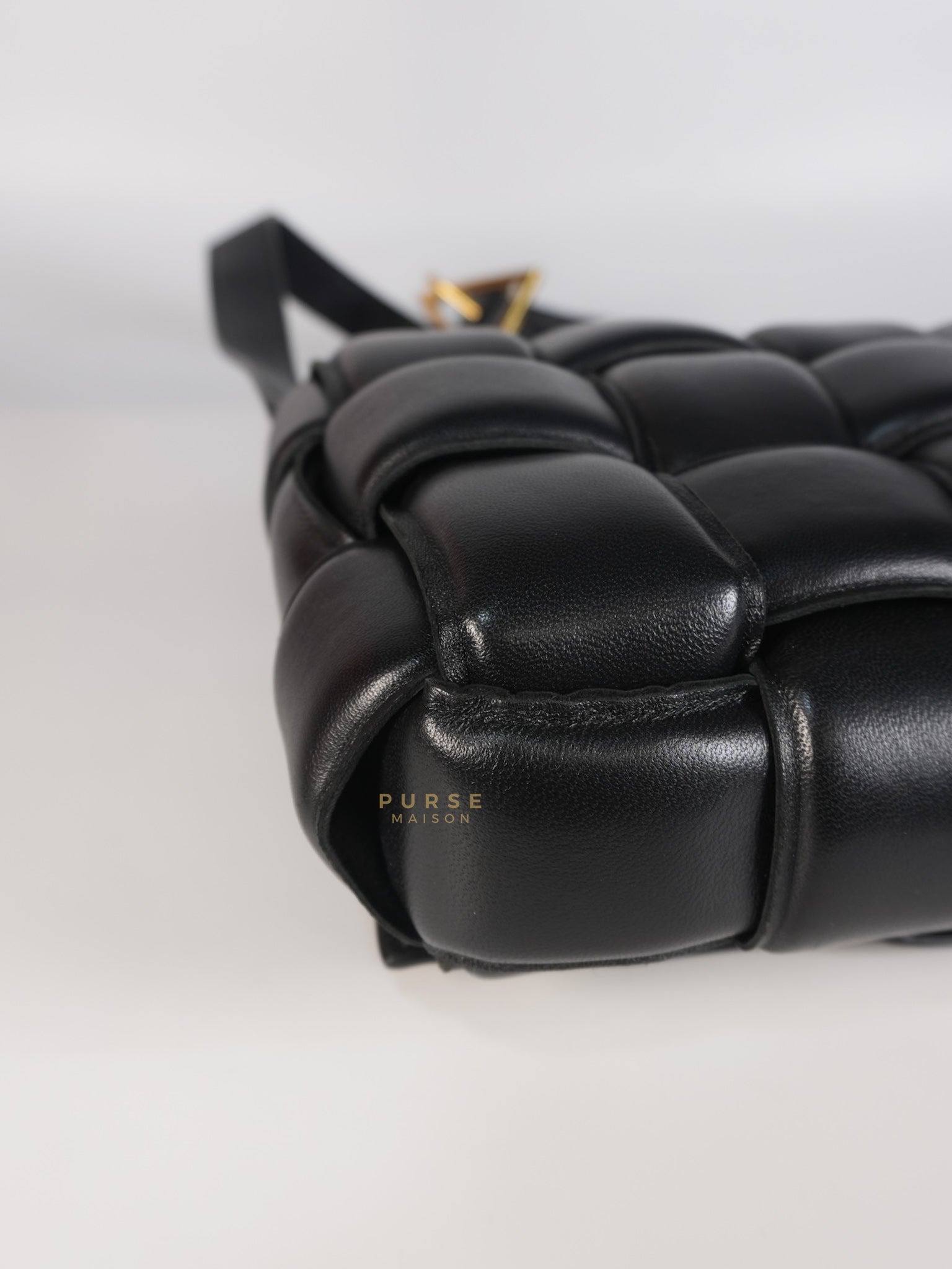Cassette Padded in Black Small Intrecciato Leather Crossbody Bag | Purse Maison Luxury Bags Shop