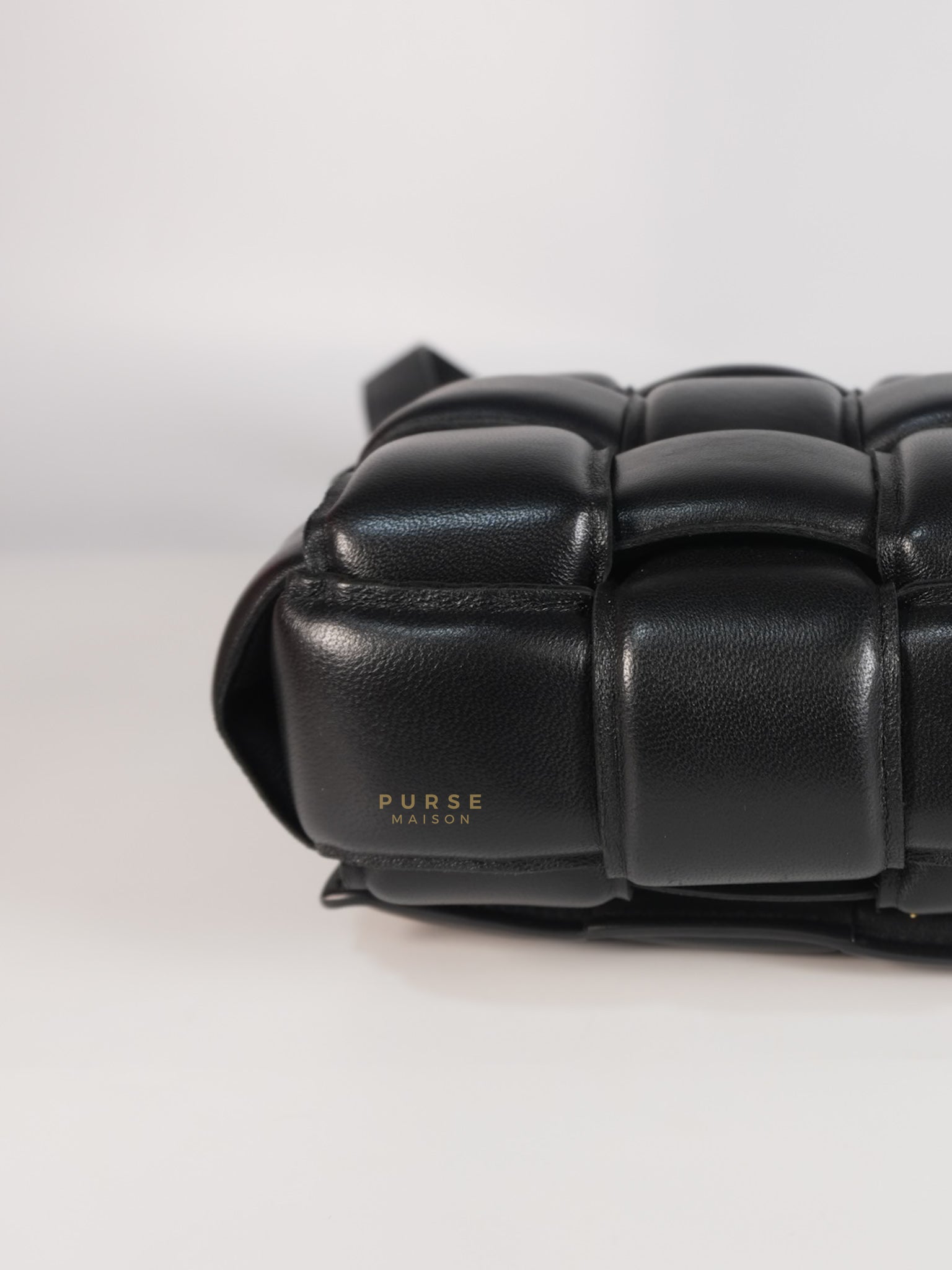 Cassette Padded in Black Small Intrecciato Leather Crossbody Bag | Purse Maison Luxury Bags Shop