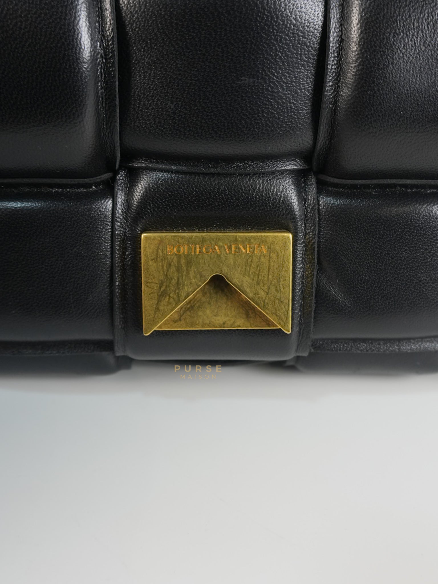 Cassette Padded in Black Small Intrecciato Leather Crossbody Bag | Purse Maison Luxury Bags Shop