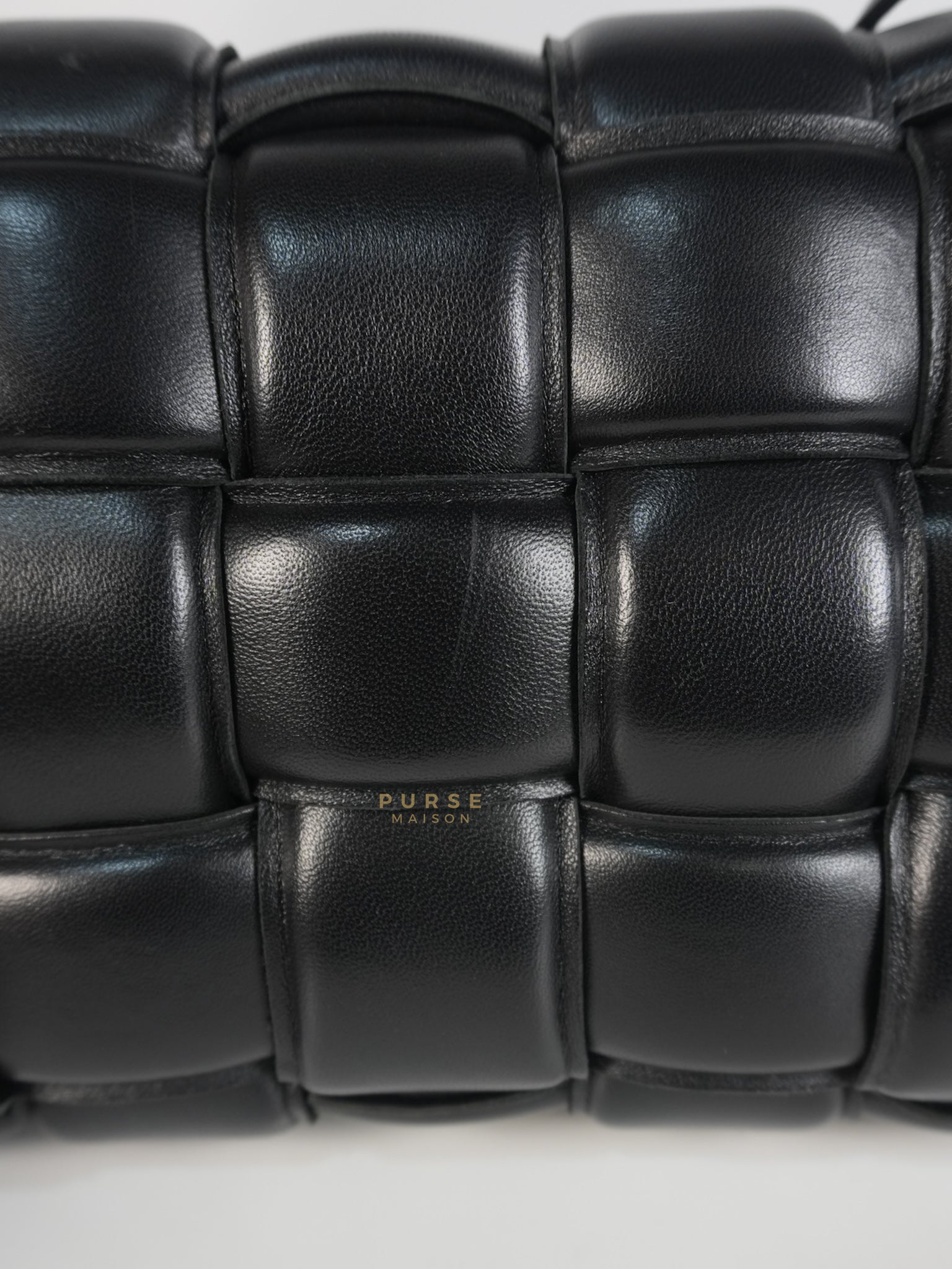 Cassette Padded in Black Small Intrecciato Leather Crossbody Bag | Purse Maison Luxury Bags Shop
