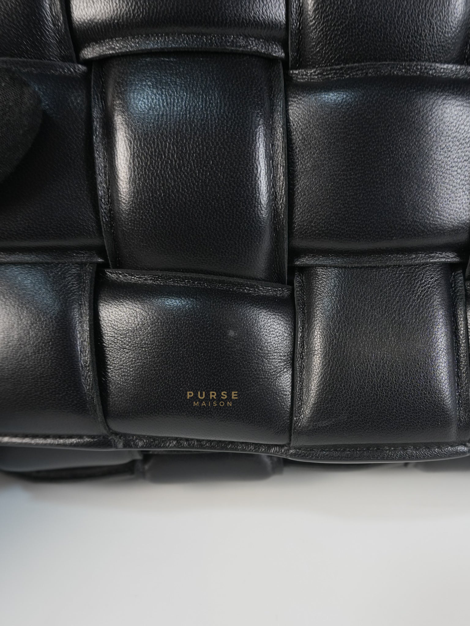 Cassette Padded in Black Small Intrecciato Leather Crossbody Bag | Purse Maison Luxury Bags Shop