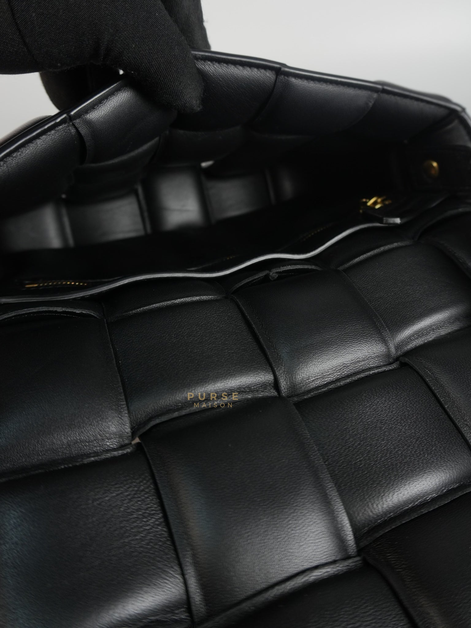 Cassette Padded in Black Small Intrecciato Leather Crossbody Bag | Purse Maison Luxury Bags Shop