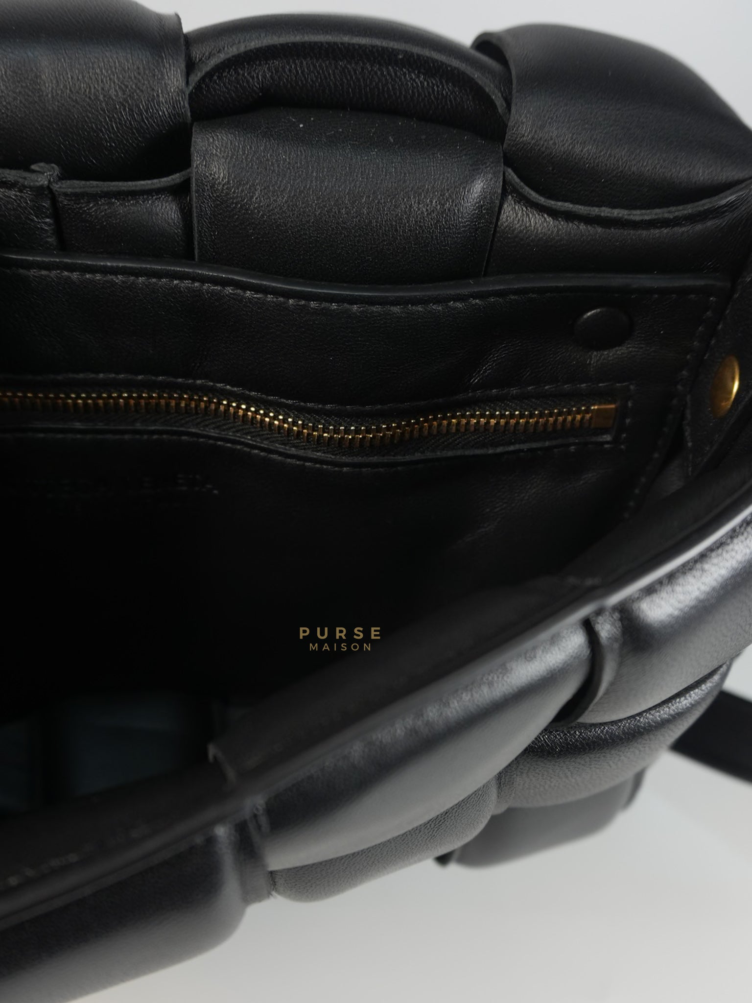 Cassette Padded in Black Small Intrecciato Leather Crossbody Bag | Purse Maison Luxury Bags Shop