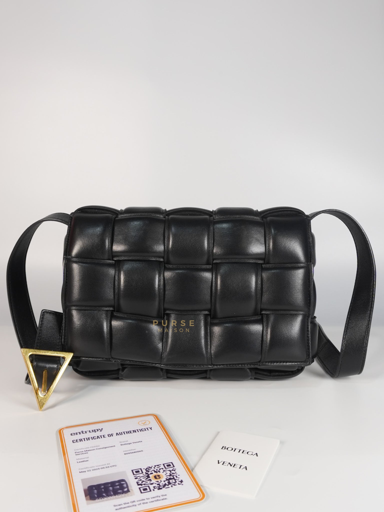 Cassette Padded in Black Small Intrecciato Leather Crossbody Bag | Purse Maison Luxury Bags Shop