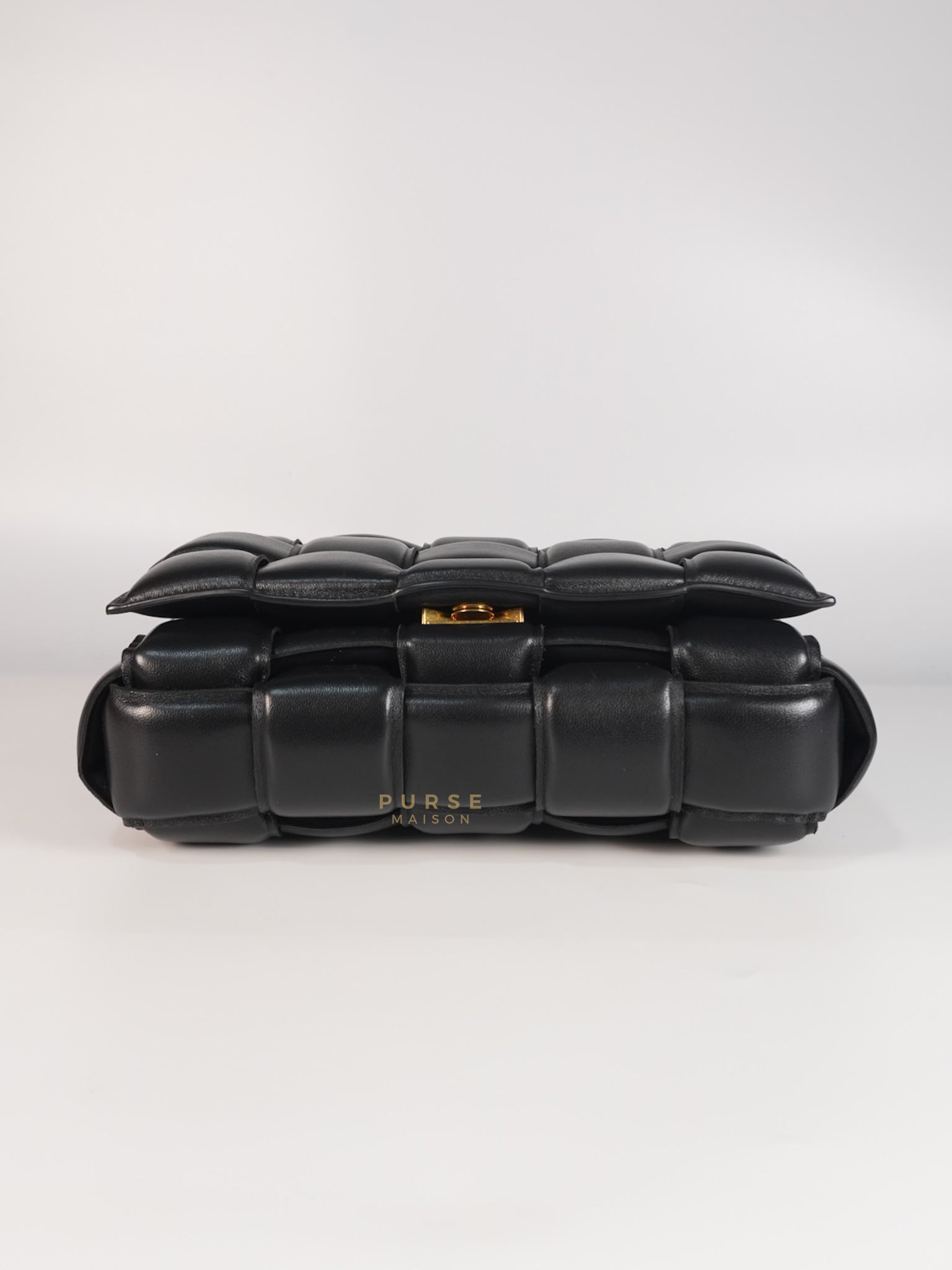Cassette Padded in Black Small Intrecciato Leather Crossbody Bag | Purse Maison Luxury Bags Shop
