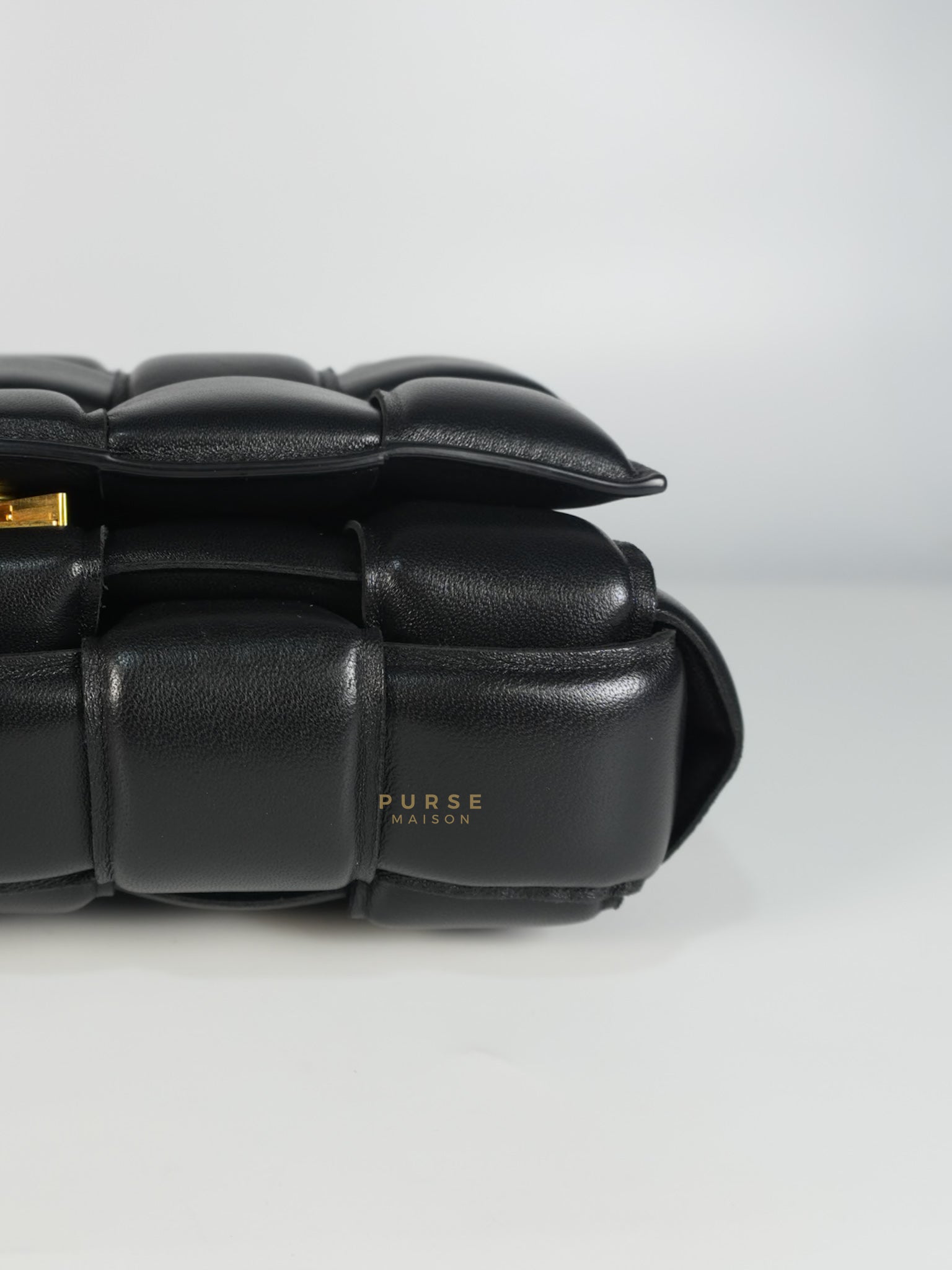 Cassette Padded in Black Small Intrecciato Leather Crossbody Bag | Purse Maison Luxury Bags Shop