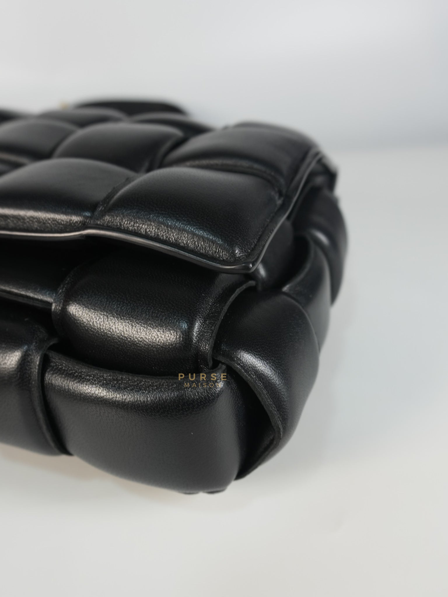 Cassette Padded in Black Small Intrecciato Leather Crossbody Bag | Purse Maison Luxury Bags Shop