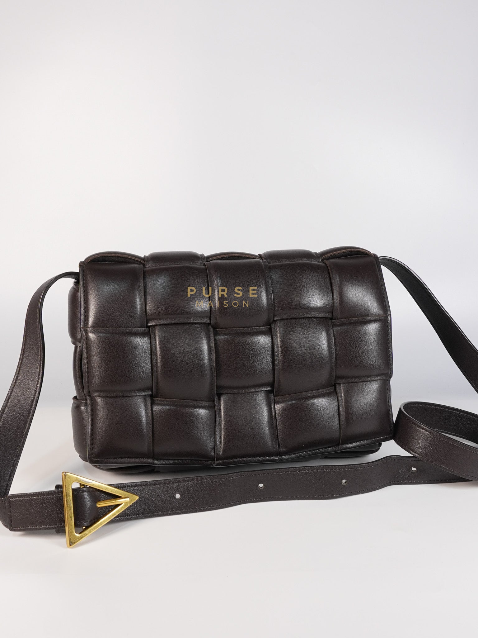 Cassette Padded in Brown Intrecciato Leather Crossbody Bag | Purse Maison Luxury Bags Shop