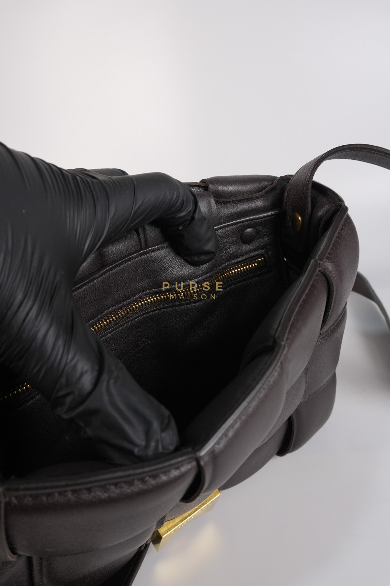 Cassette Padded in Brown Intrecciato Leather Crossbody Bag | Purse Maison Luxury Bags Shop