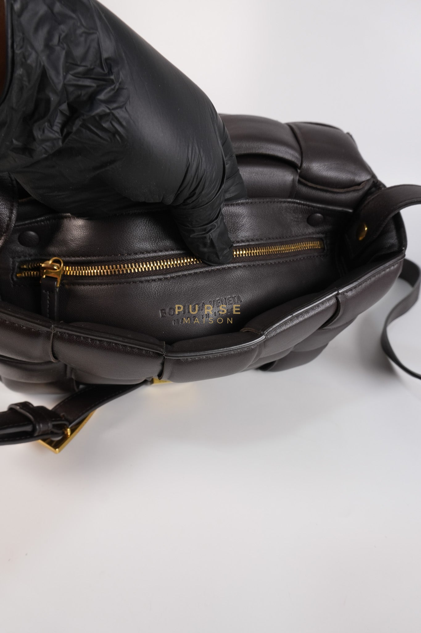 Cassette Padded in Brown Intrecciato Leather Crossbody Bag | Purse Maison Luxury Bags Shop