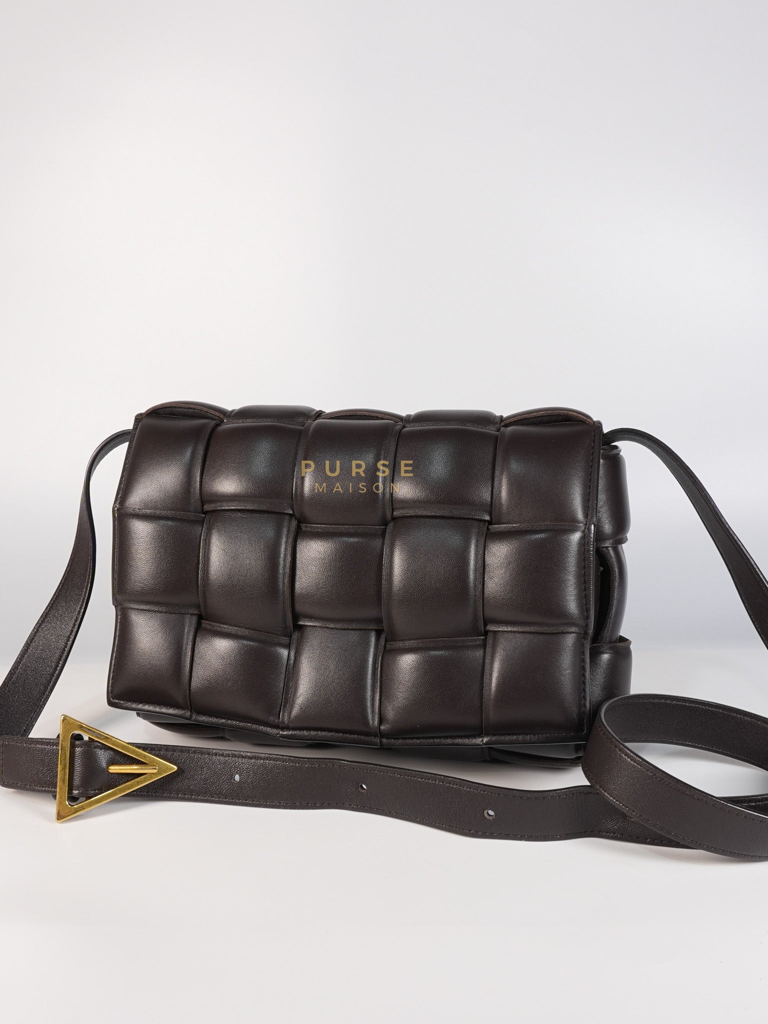 Cassette Padded in Brown Intrecciato Leather Crossbody Bag | Purse Maison Luxury Bags Shop