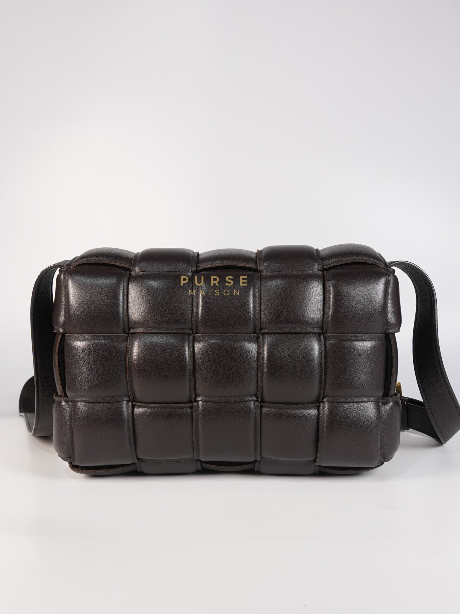 Cassette Padded in Brown Intrecciato Leather Crossbody Bag | Purse Maison Luxury Bags Shop