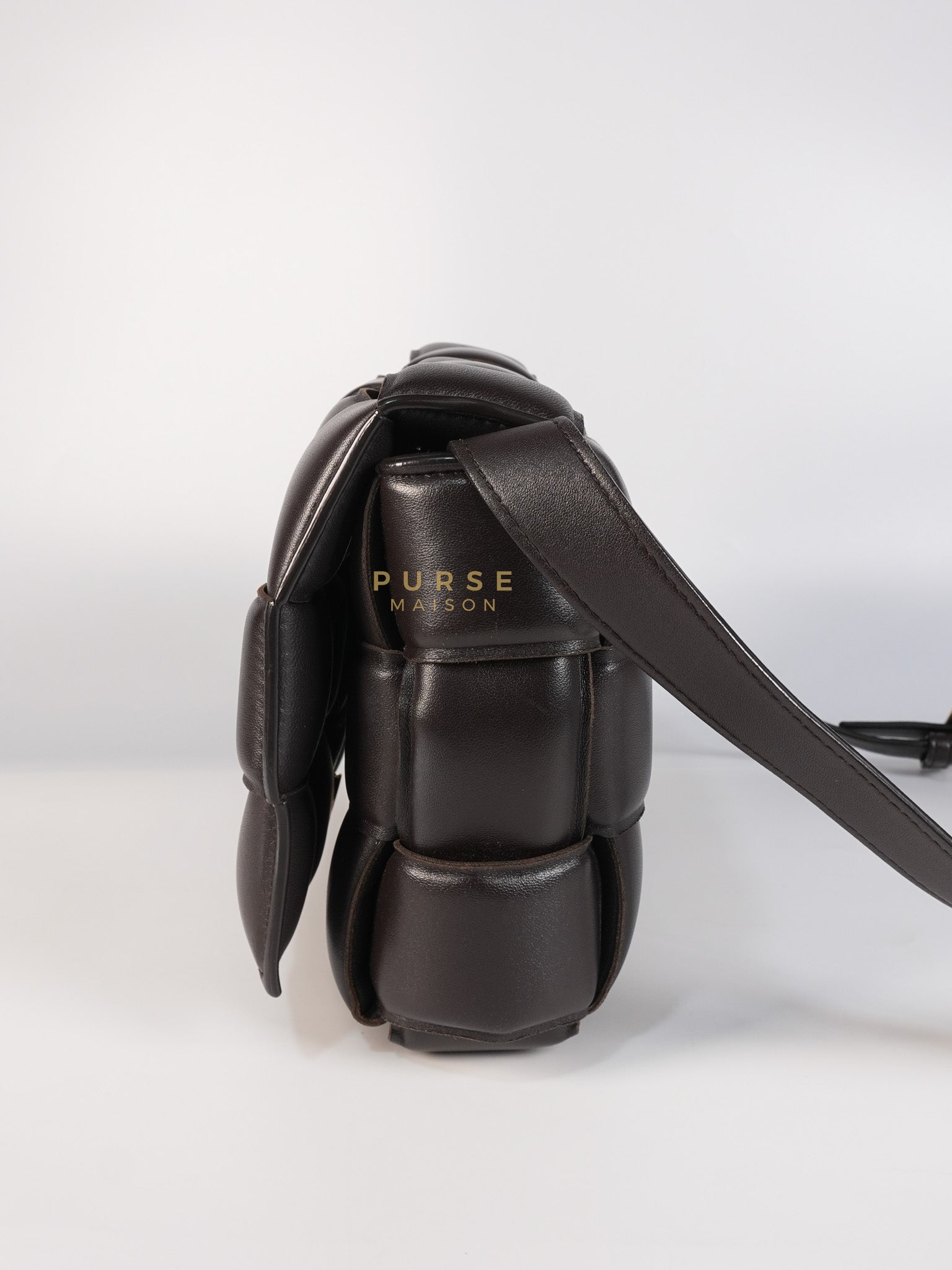 Cassette Padded in Brown Intrecciato Leather Crossbody Bag | Purse Maison Luxury Bags Shop